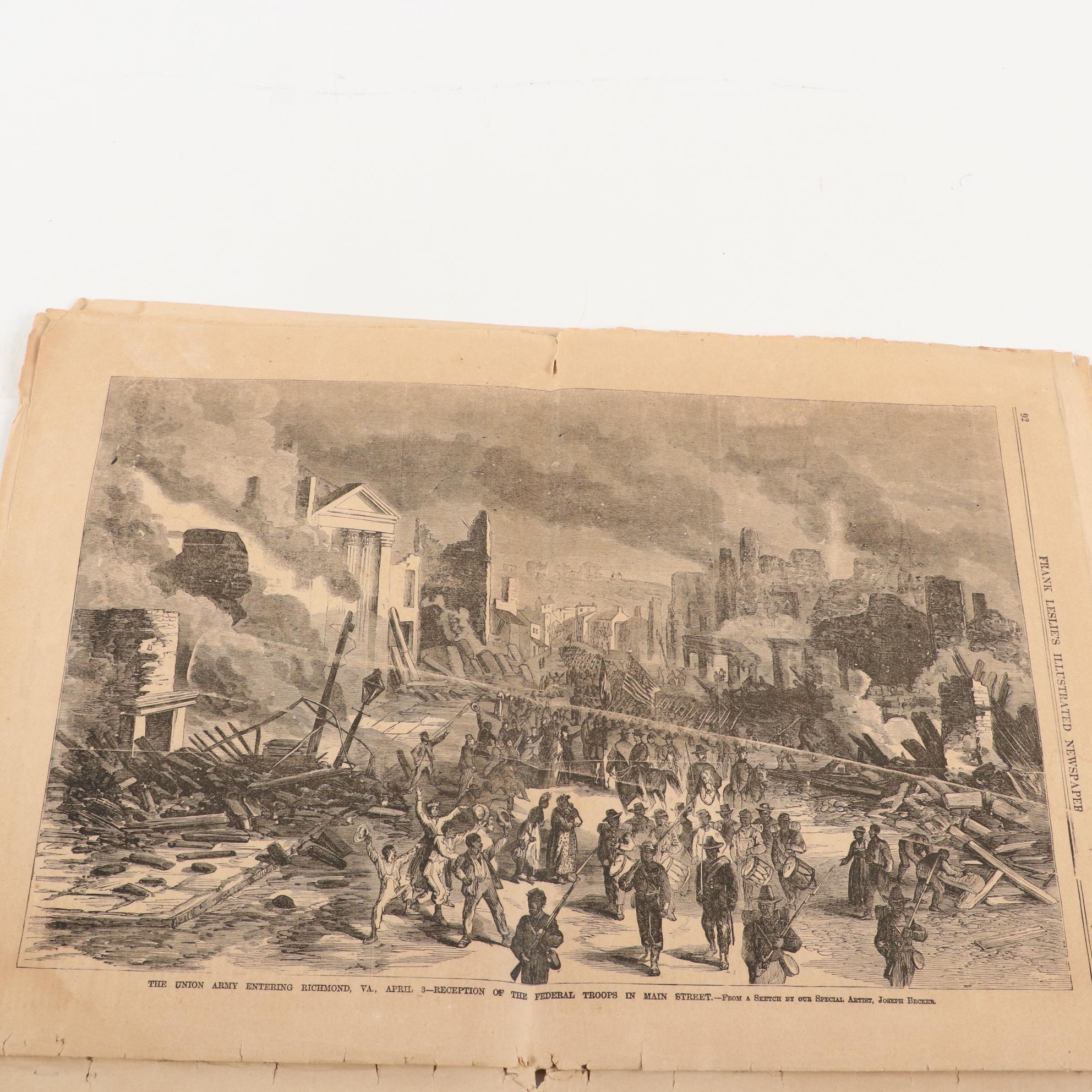 "Frank Leslie's Illustrated Newspaper" with Lincoln Assassination Article, 1865