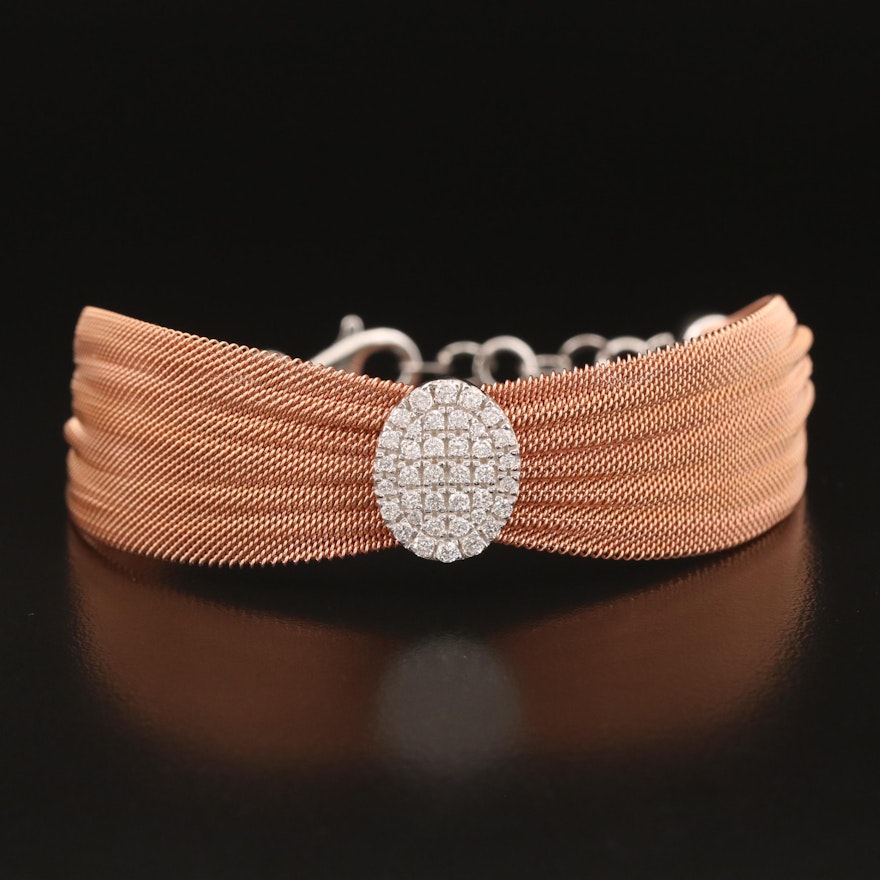 Sterling Cubic Zirconia Mesh Bracelet