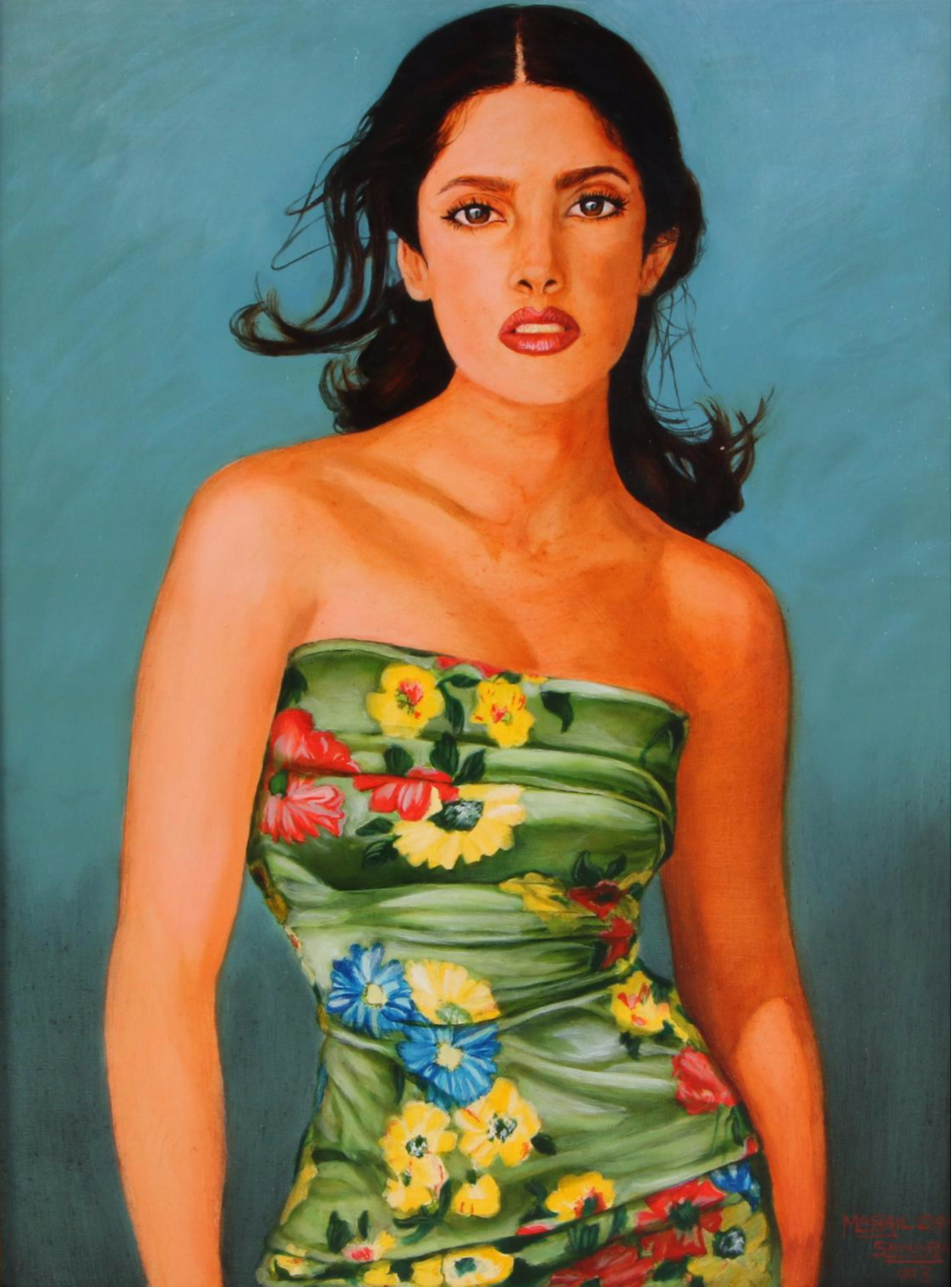 Magail Sahara Oil Painting "Selma Hayek," 1999
