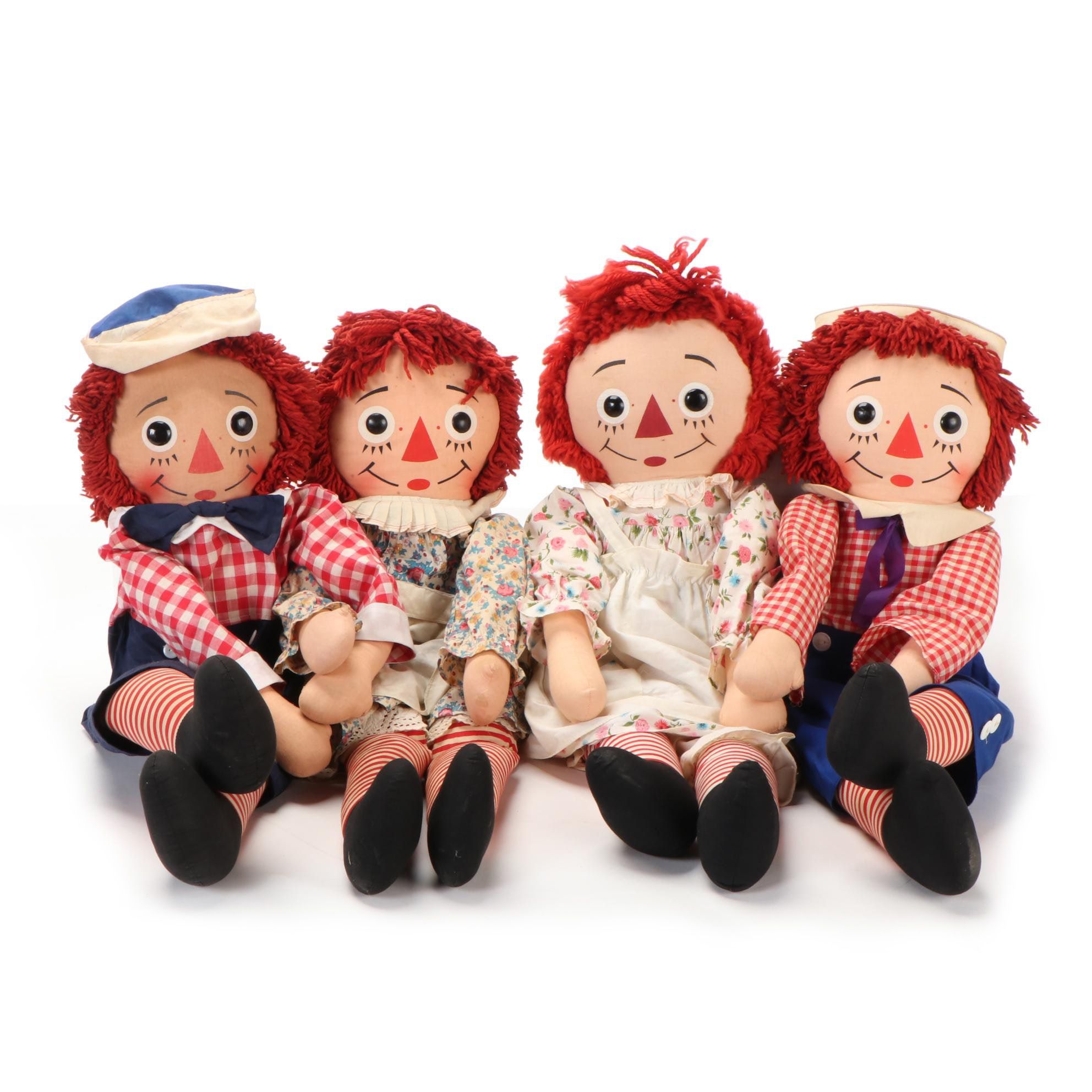 Knickerbocker and Other "Raggedy Ann and Raggedy Andy" Cloth Dolls