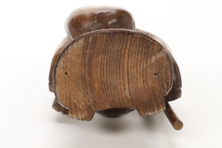 Japanese Style Wooden "Seven Lucky Gods" Figurines with Display Stand