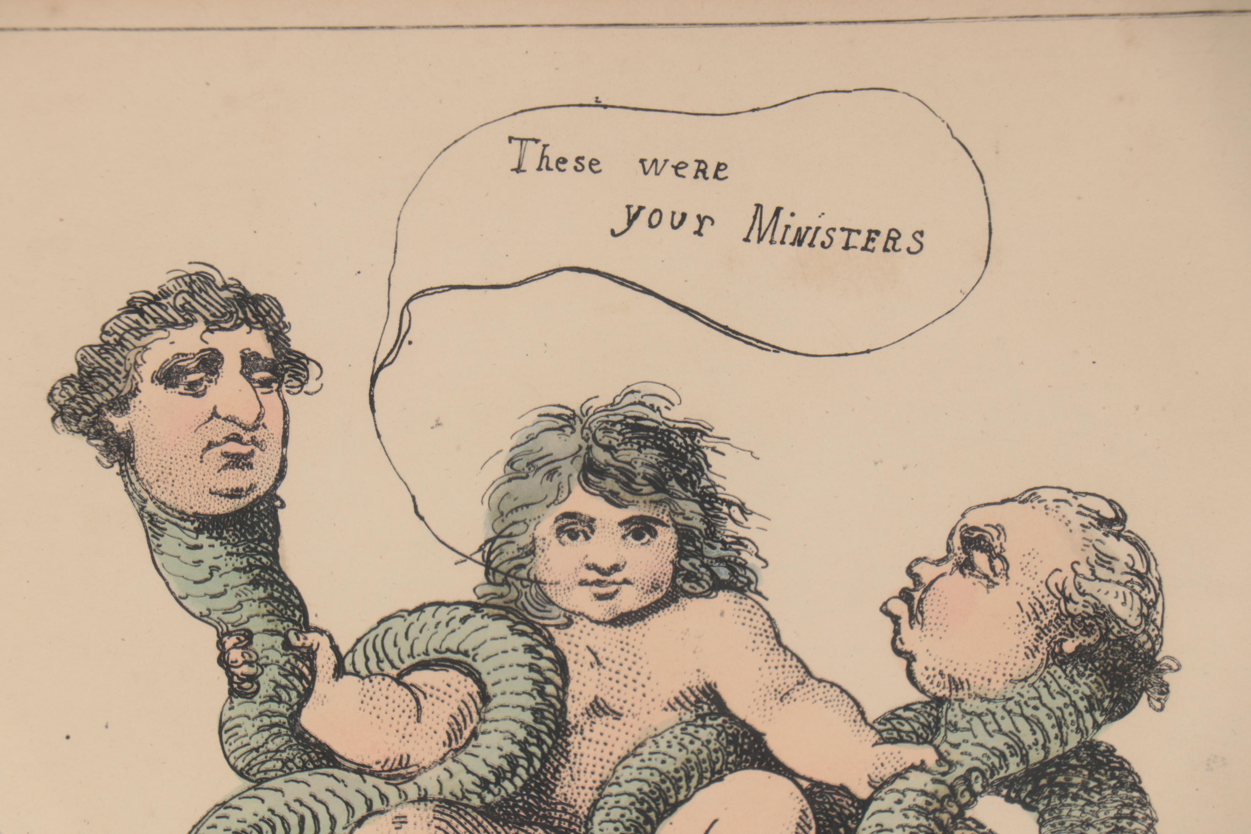 Hand-Colored Etching after Thomas Rowlandson "The Infant Hercules"