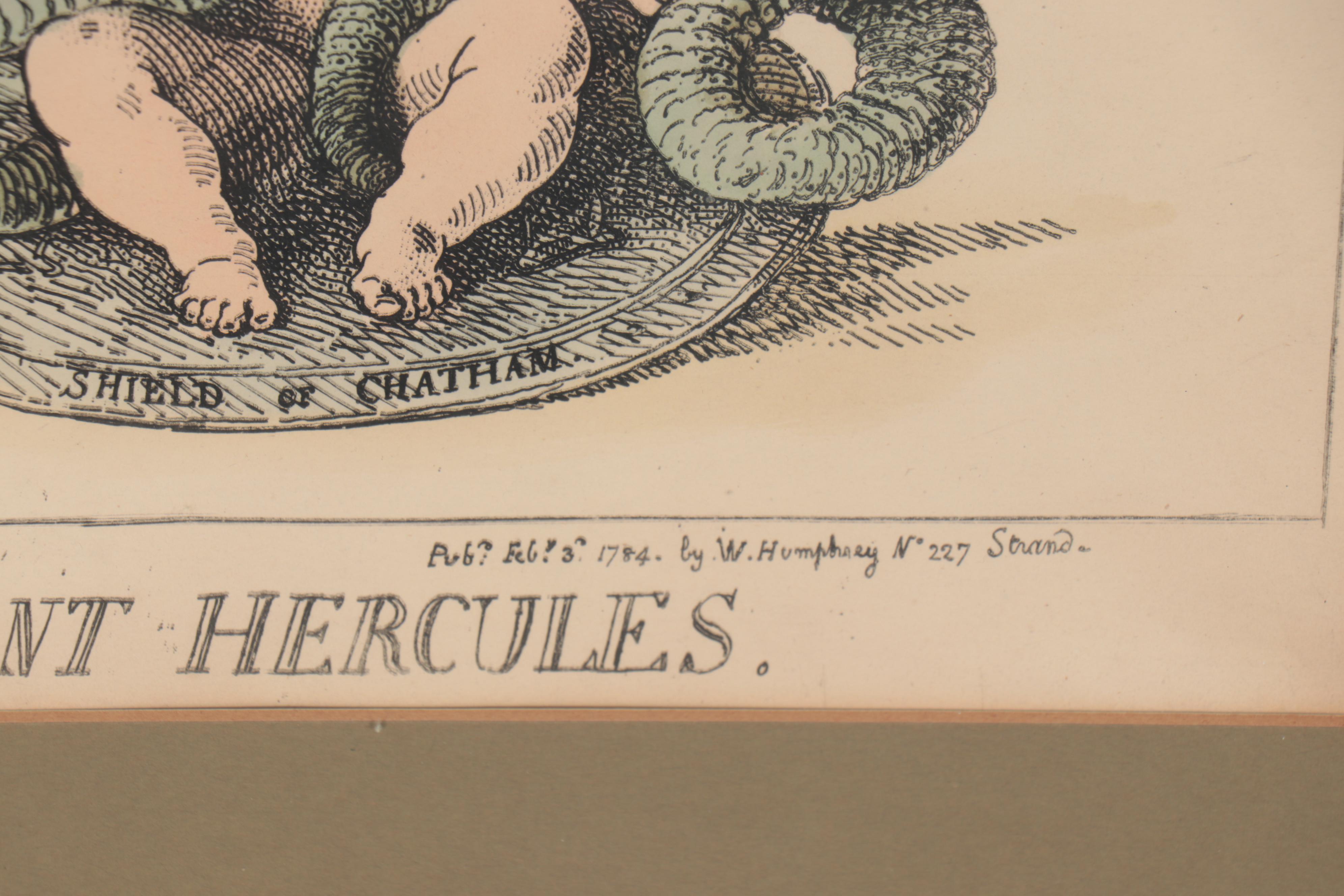 Hand-Colored Etching after Thomas Rowlandson "The Infant Hercules"