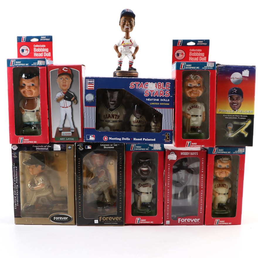 MLB and Football Bobbleheads and Nesting Dolls