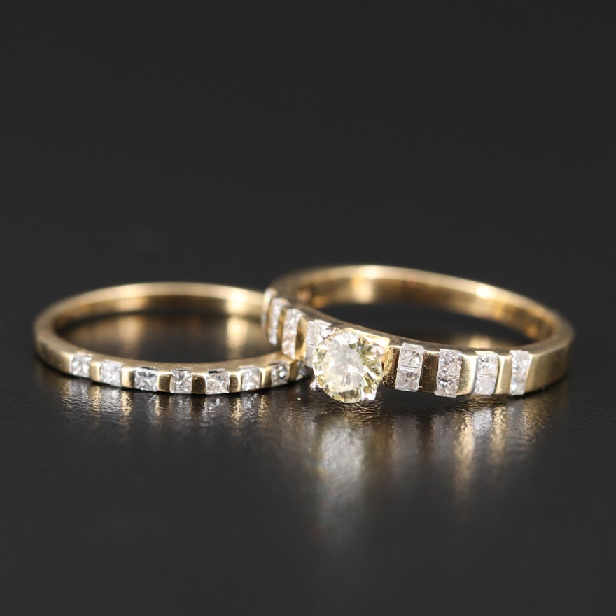 14K Diamond Ring Set