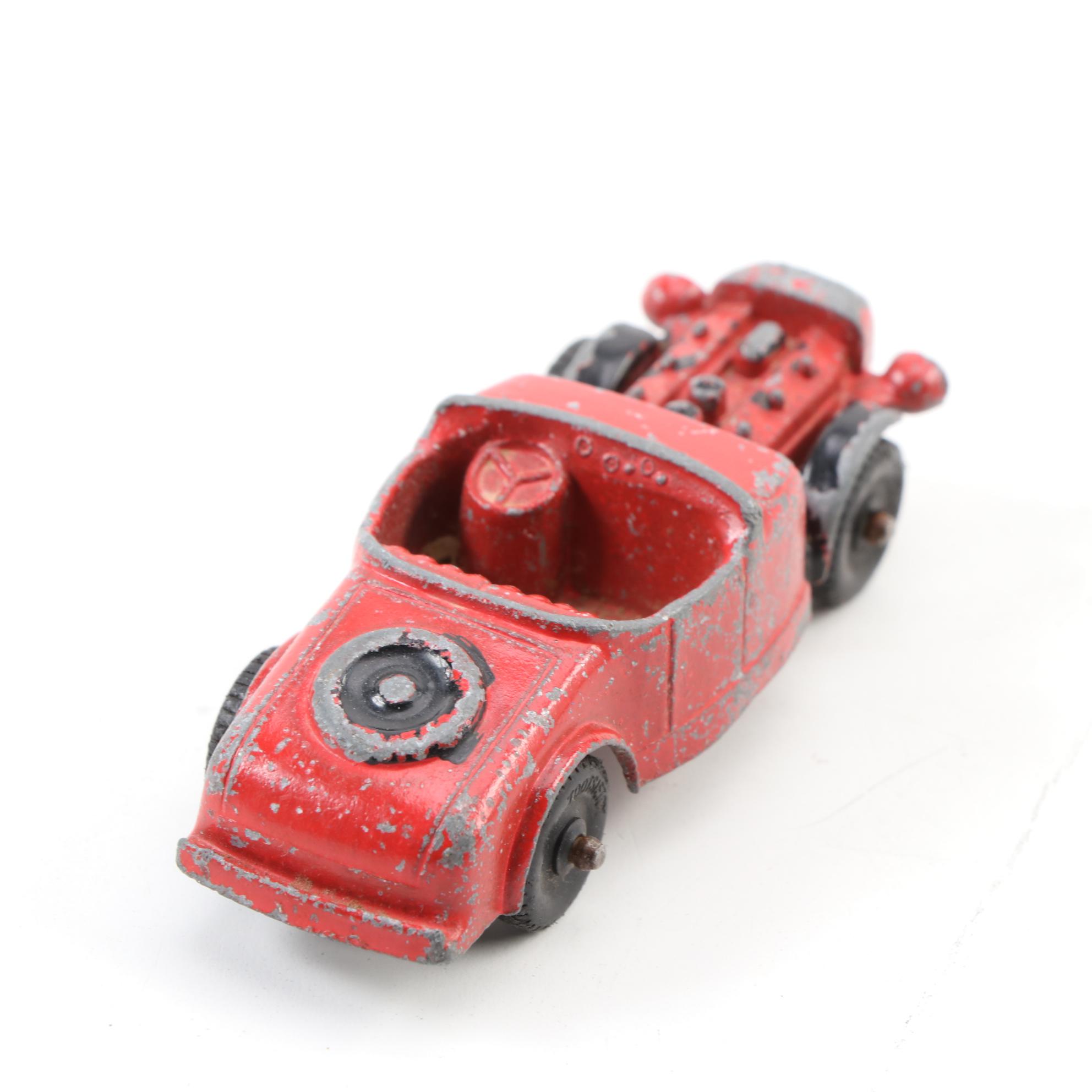 Tootsietoy Cast Metal "Greyhound" Bus and Other Toy Model Cars, circa 1930