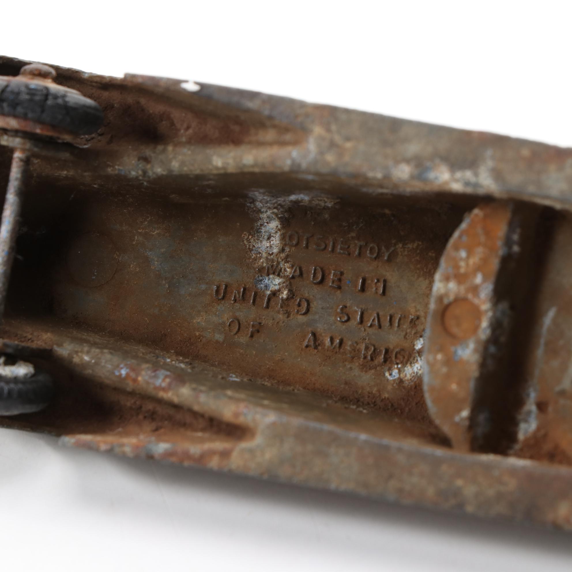 Tootsietoy Cast Metal "Greyhound" Bus and Other Toy Model Cars, circa 1930