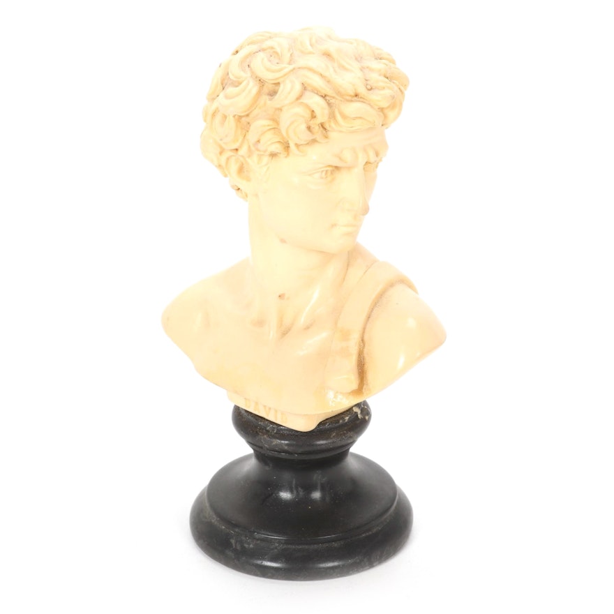 G. Ruggeri Resin Bust after Michelangelo's "David", Late 20th Century