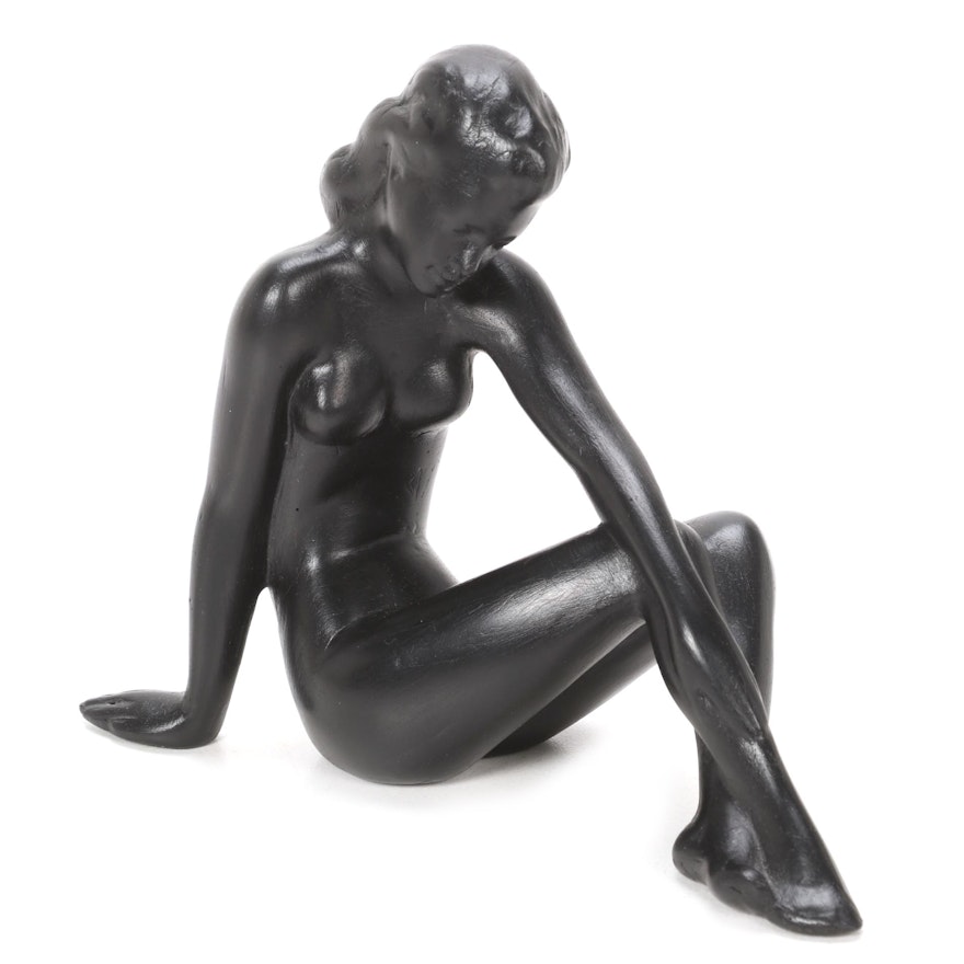 Art Deco Style Seated Female Resin Figurine