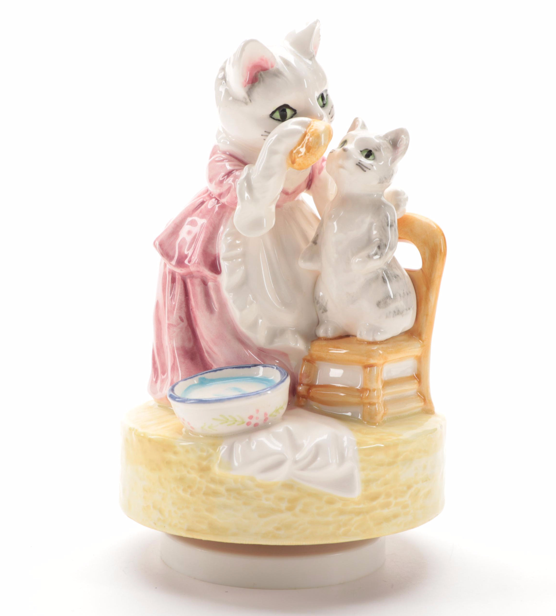 Schmid "Mrs. Tabitha Twitchit" and Other Beatrix Potter Musical Figurines