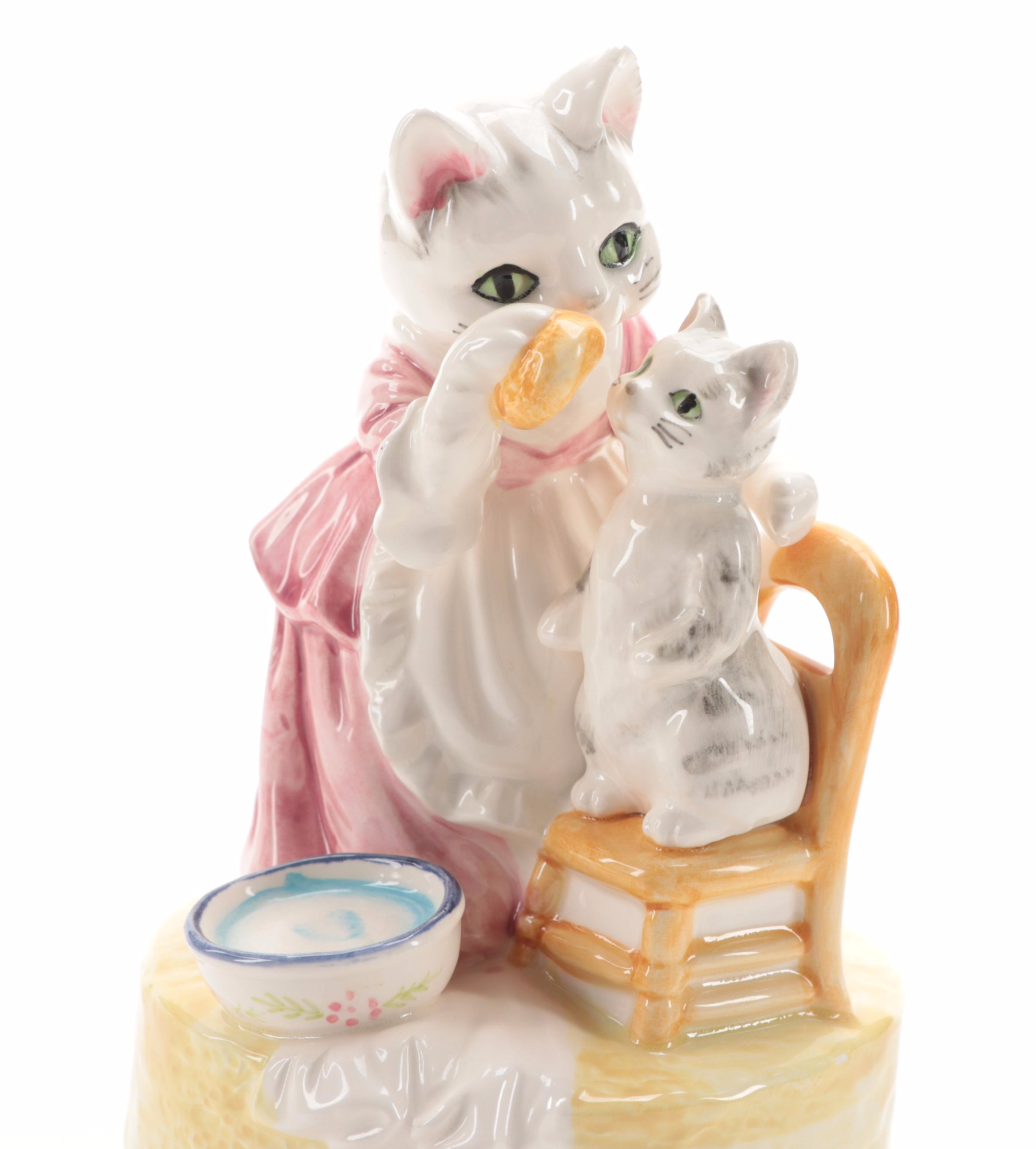 Schmid "Mrs. Tabitha Twitchit" and Other Beatrix Potter Musical Figurines