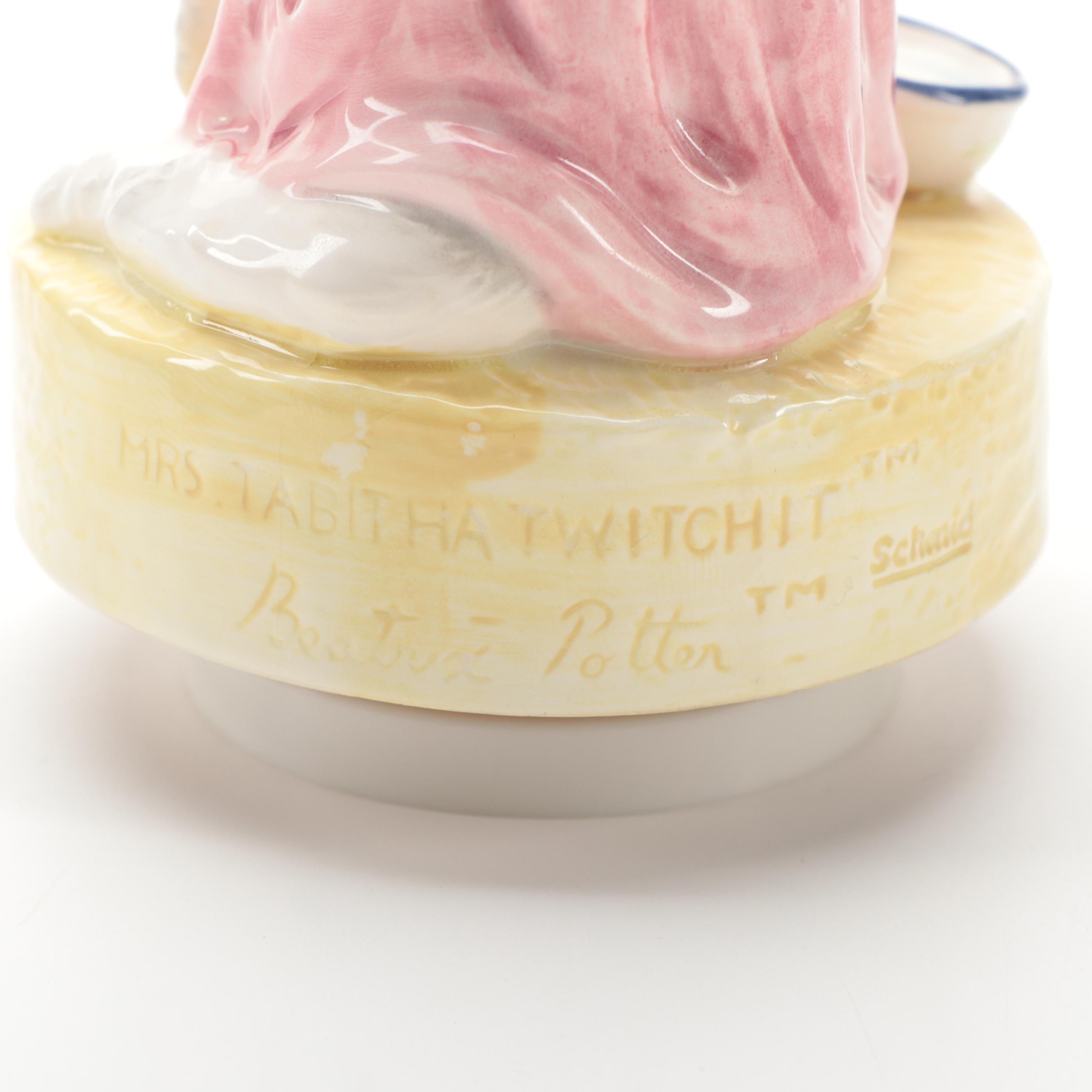 Schmid "Mrs. Tabitha Twitchit" and Other Beatrix Potter Musical Figurines