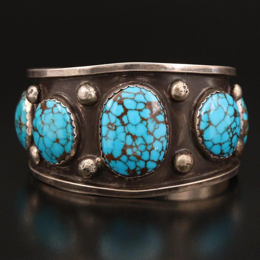 Western Style Sterling Turquoise Cuff