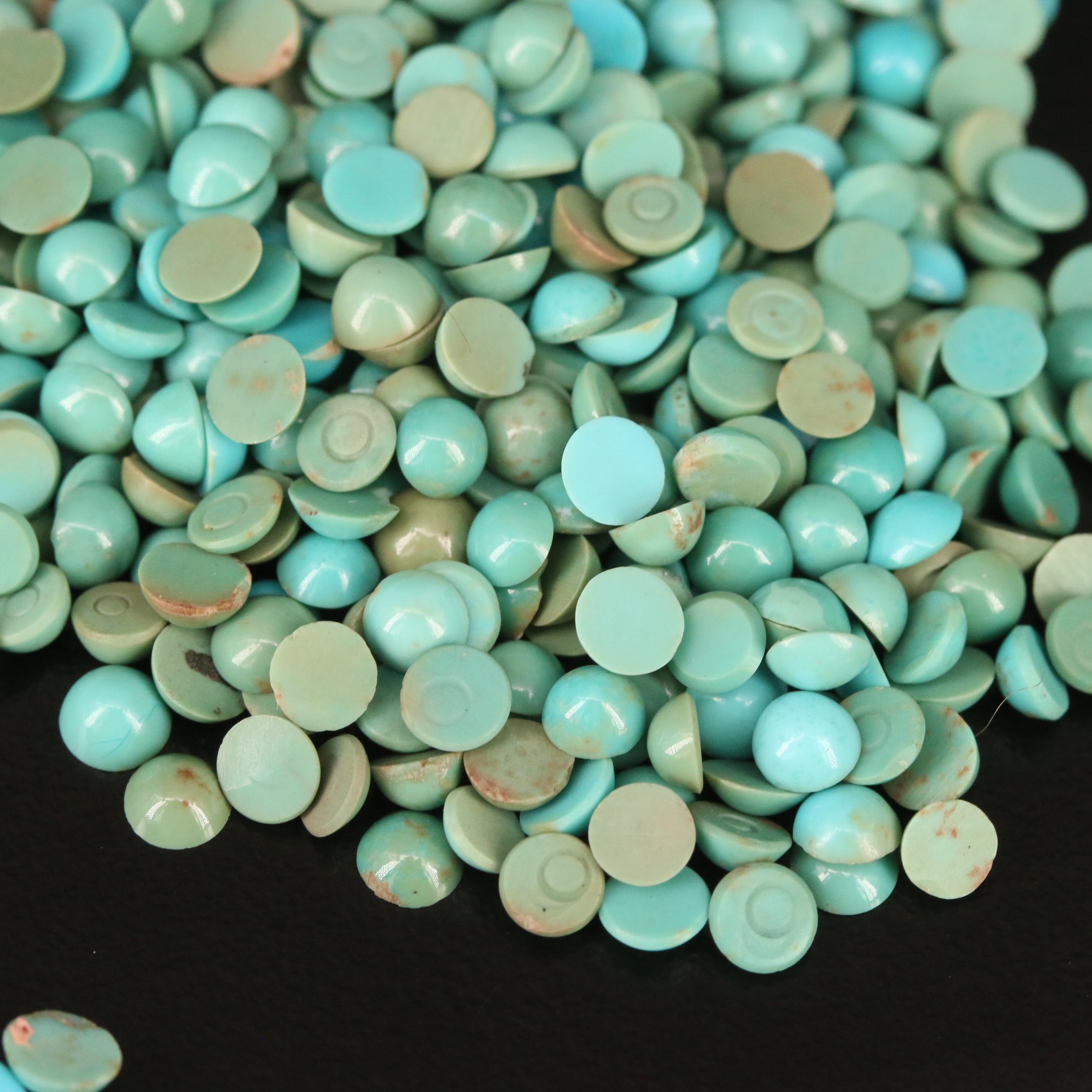 Loose Turquoise Selection Featuring Various Shapes and Sizes