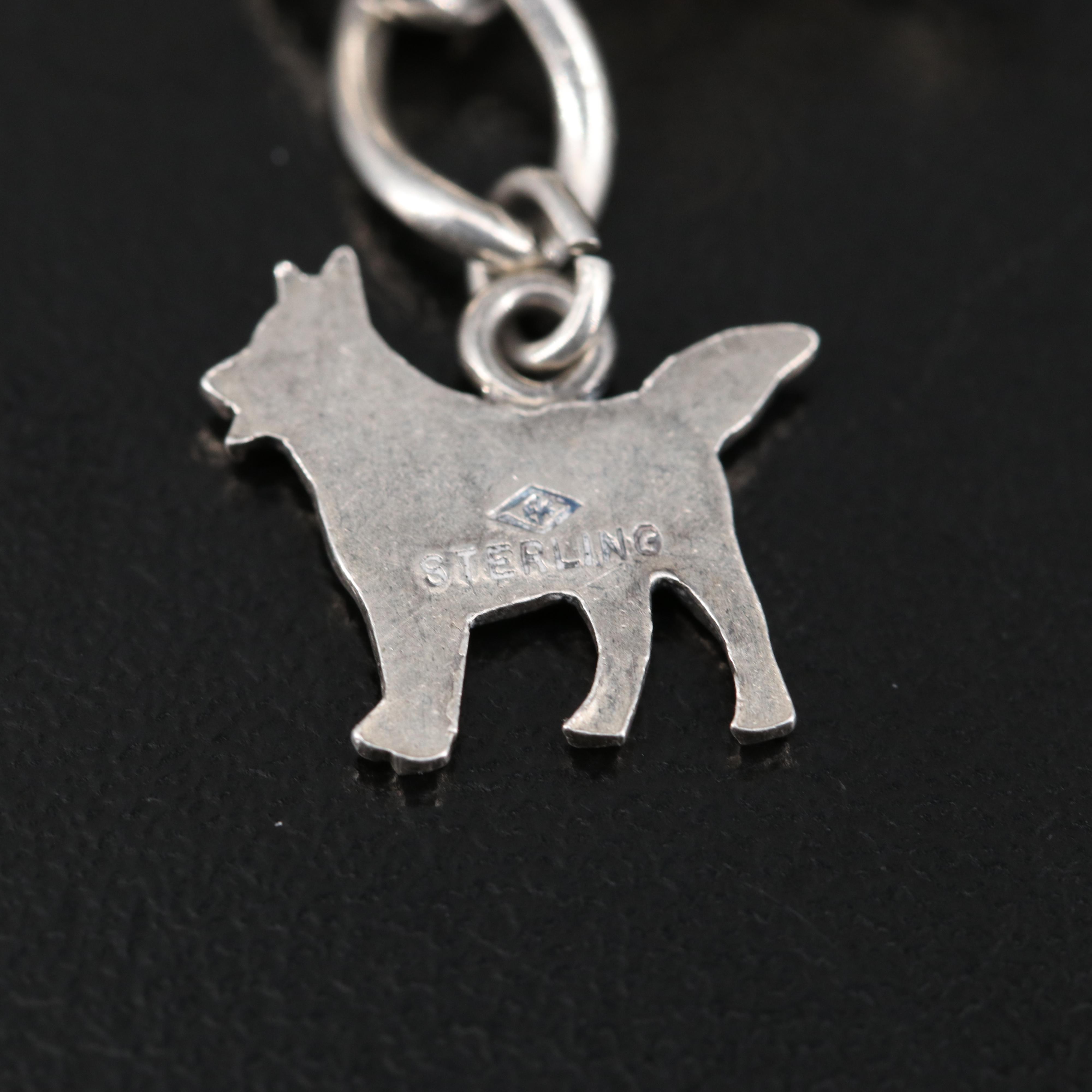 Vintage Sterling Charm Bracelet Including Articulation, Enamel and Turquoise