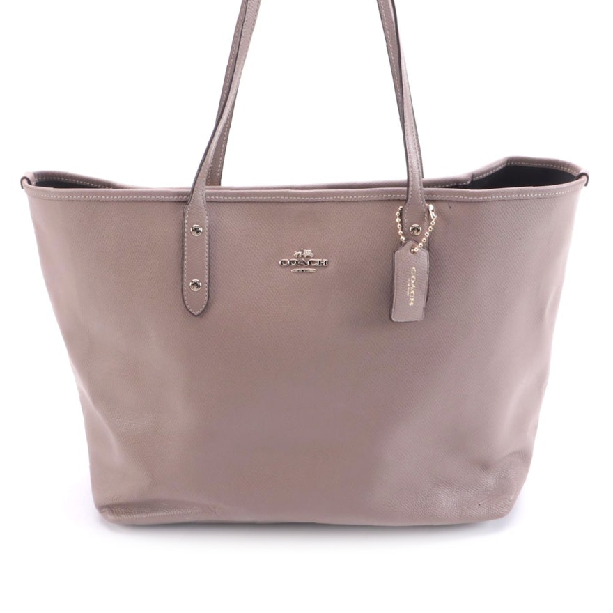 Coach Tote Bag in Taupe Cross Grain Leather