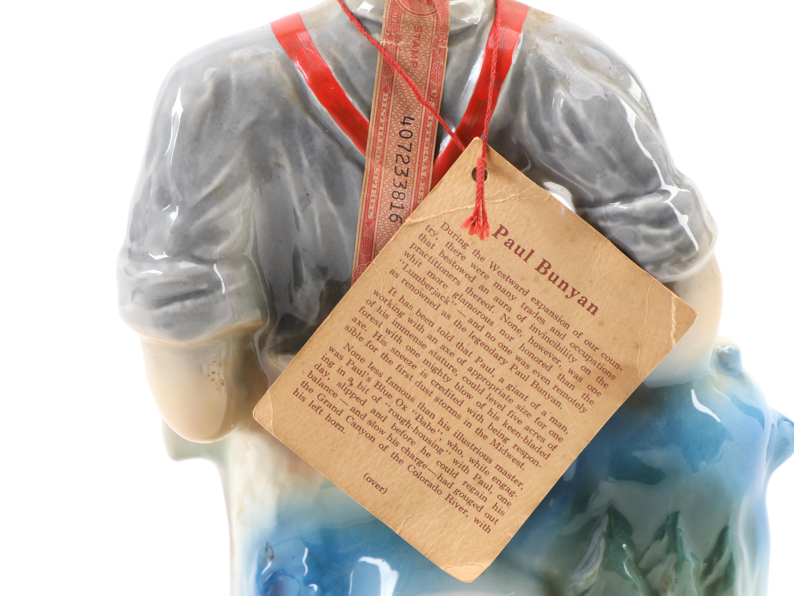 Jim Beam Paul Bunyan and Other Ceramic Figural Decanters, Mid-Late 20th Century