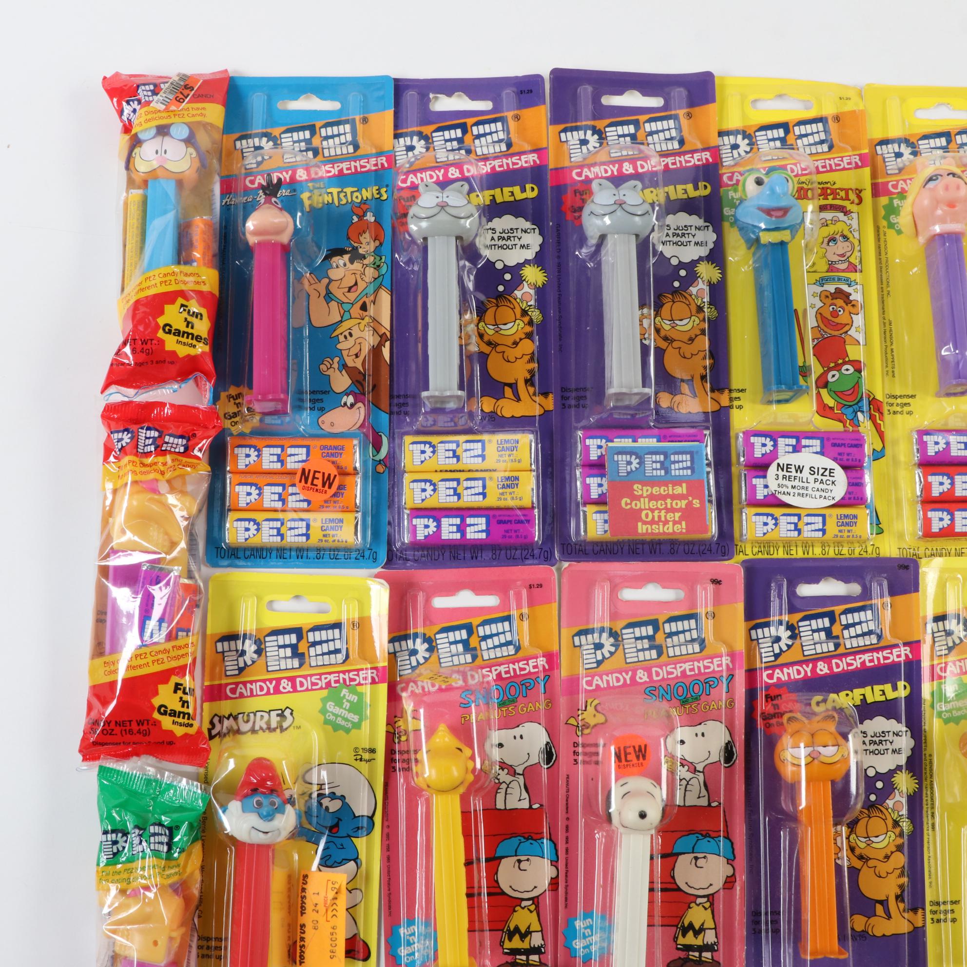 PEZ The Flintstones, Peanuts, and Muppets Candy Dispensers with Others