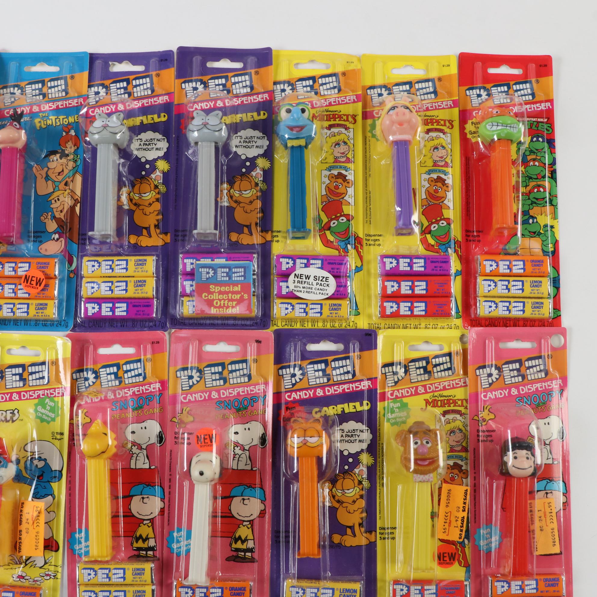 PEZ The Flintstones, Peanuts, and Muppets Candy Dispensers with Others