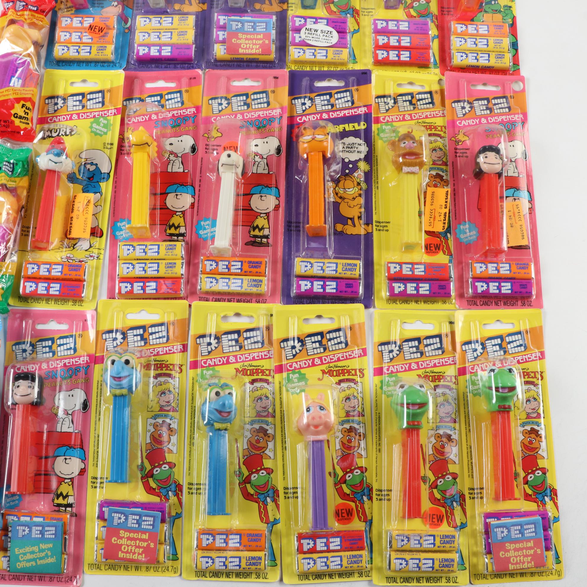 PEZ The Flintstones, Peanuts, and Muppets Candy Dispensers with Others