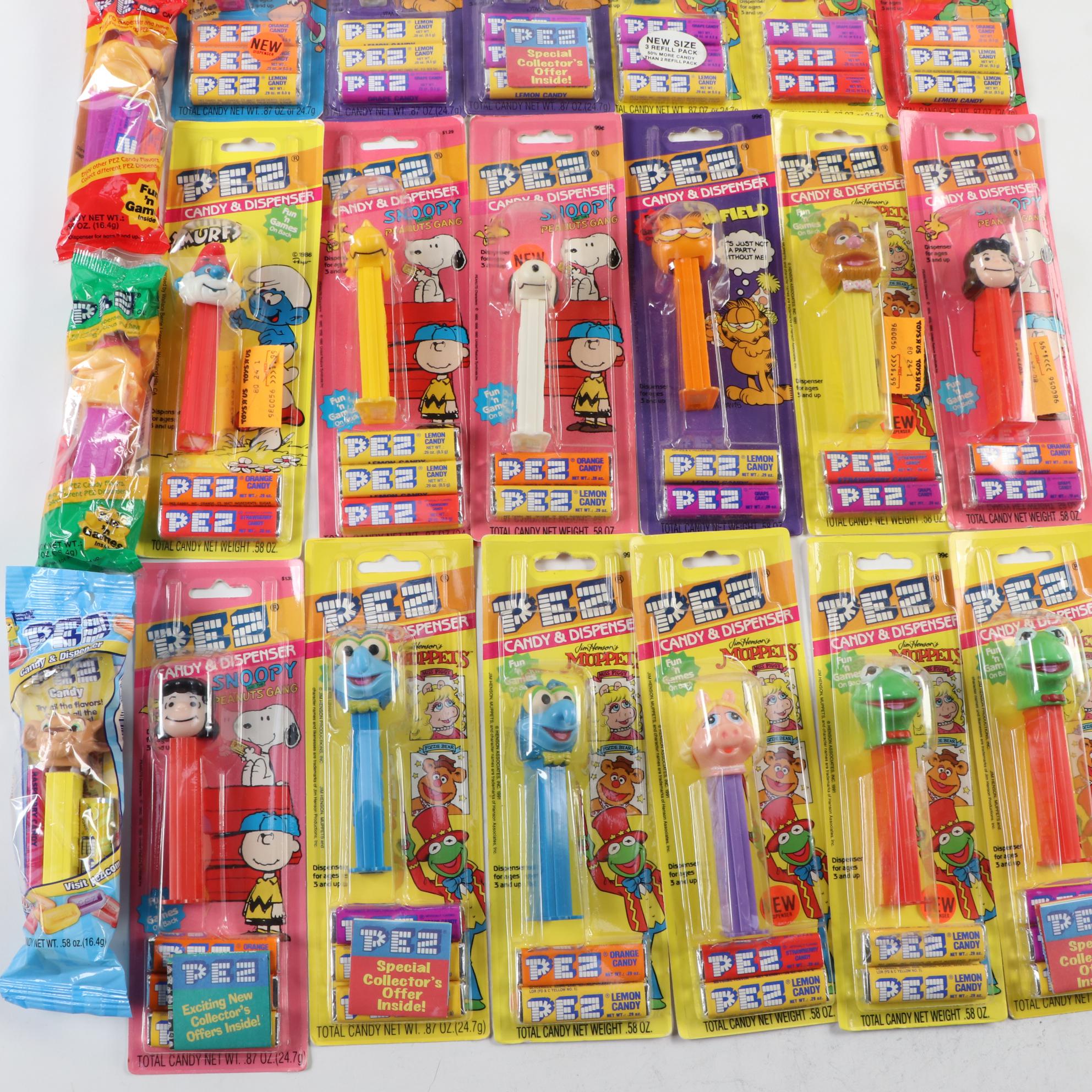 PEZ The Flintstones, Peanuts, and Muppets Candy Dispensers with Others