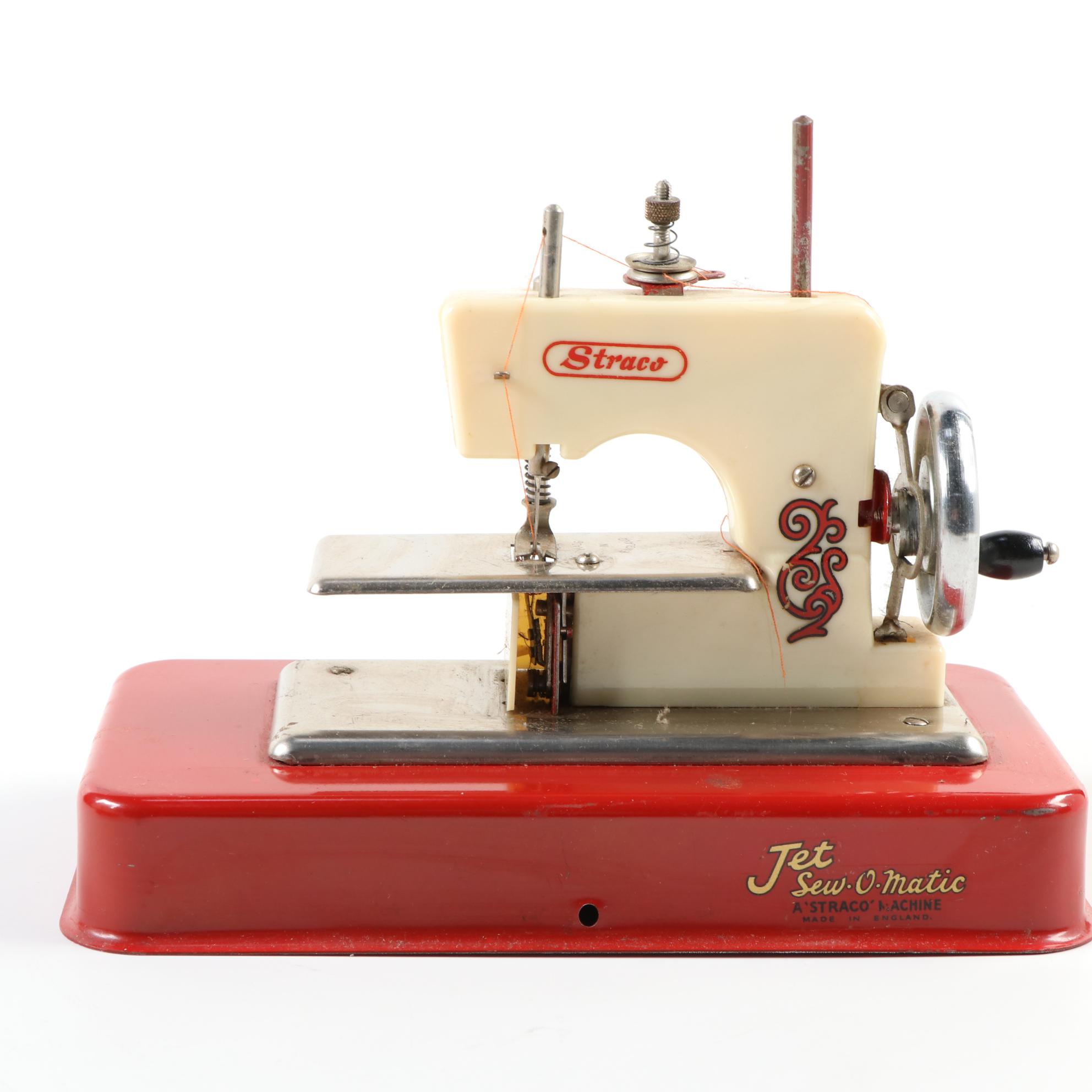 Straco Jet Sew-O-Matic Hand Crank Toy Sewing Machines, Mid-20th Century