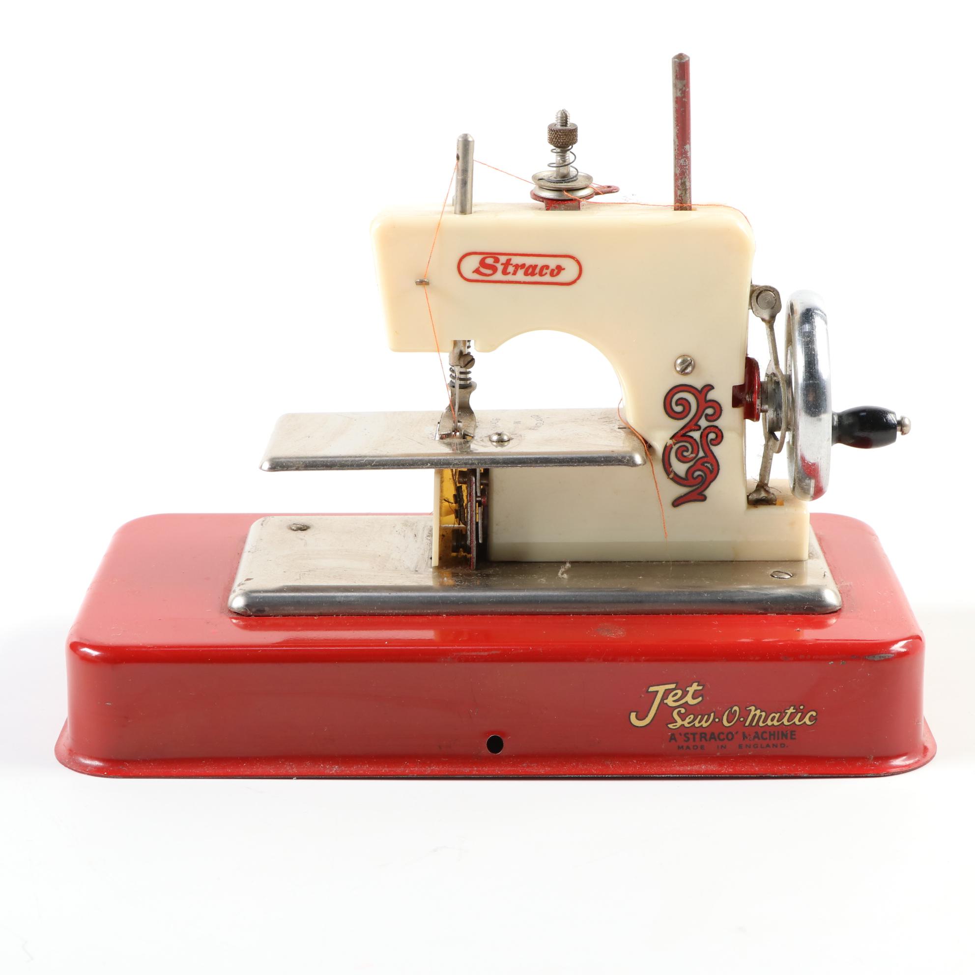 Straco Jet Sew-O-Matic Hand Crank Toy Sewing Machines, Mid-20th Century