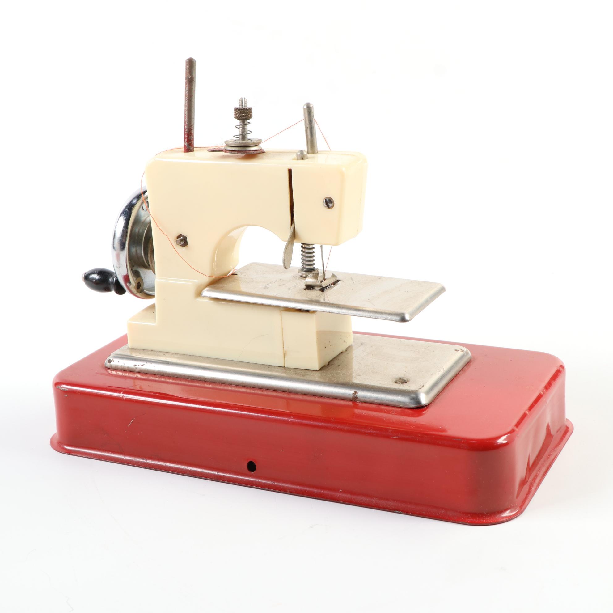 Straco Jet Sew-O-Matic Hand Crank Toy Sewing Machines, Mid-20th Century
