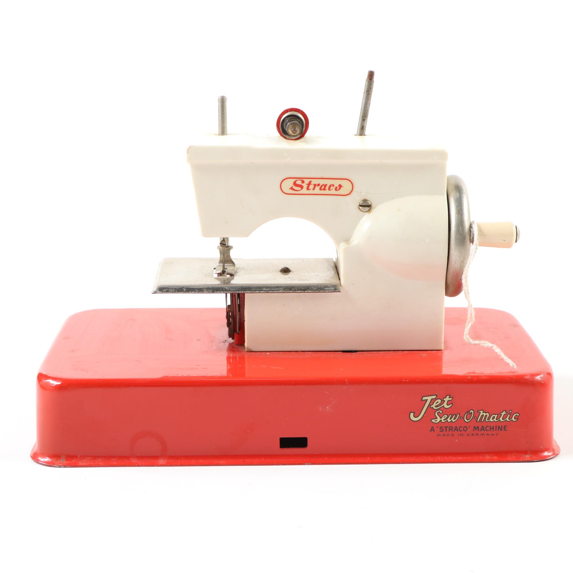 Straco Jet Sew-O-Matic Hand Crank Toy Sewing Machines, Mid-20th Century