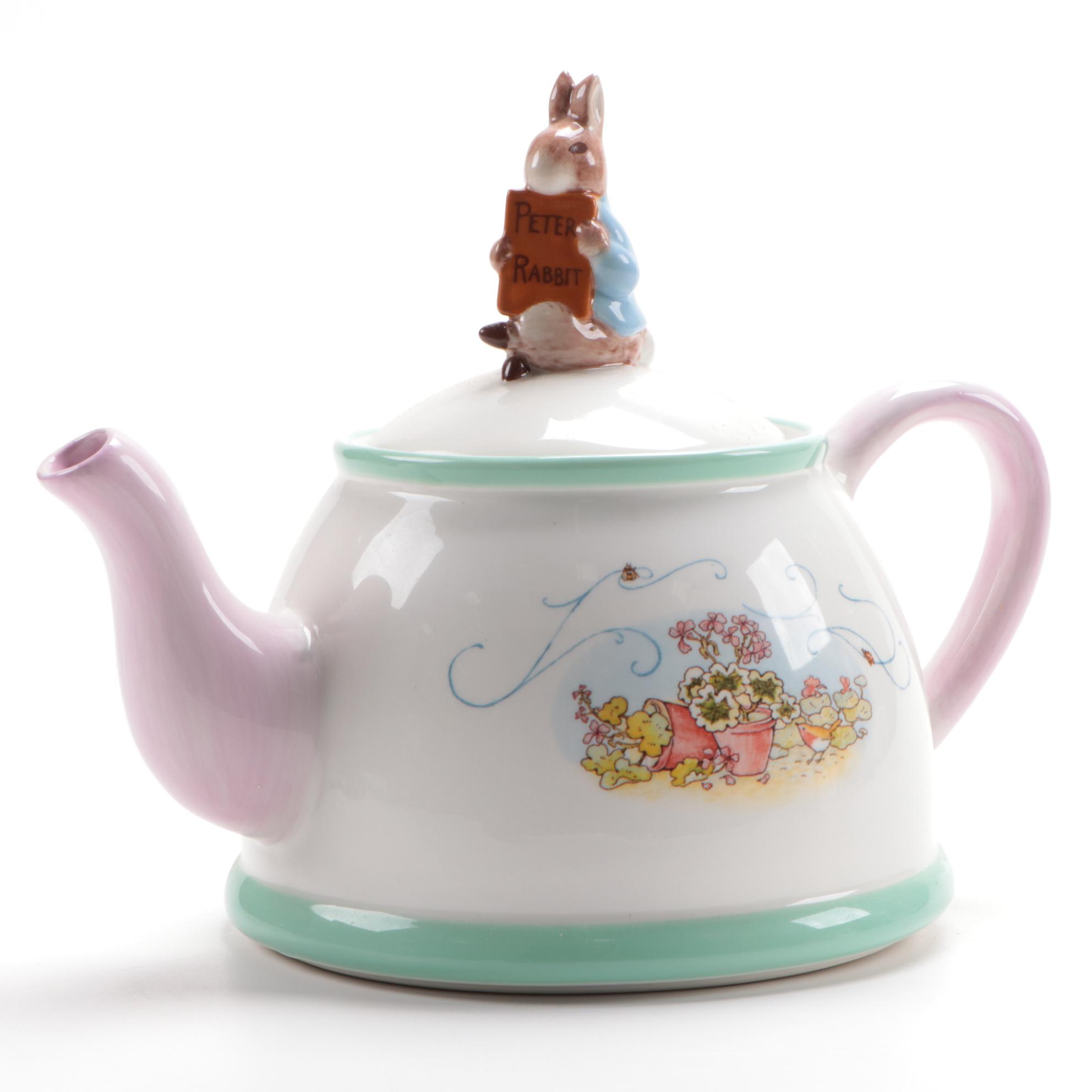 Schmid Beatrix Potter Musical Figurines with Other Beatrix Potter Teapot