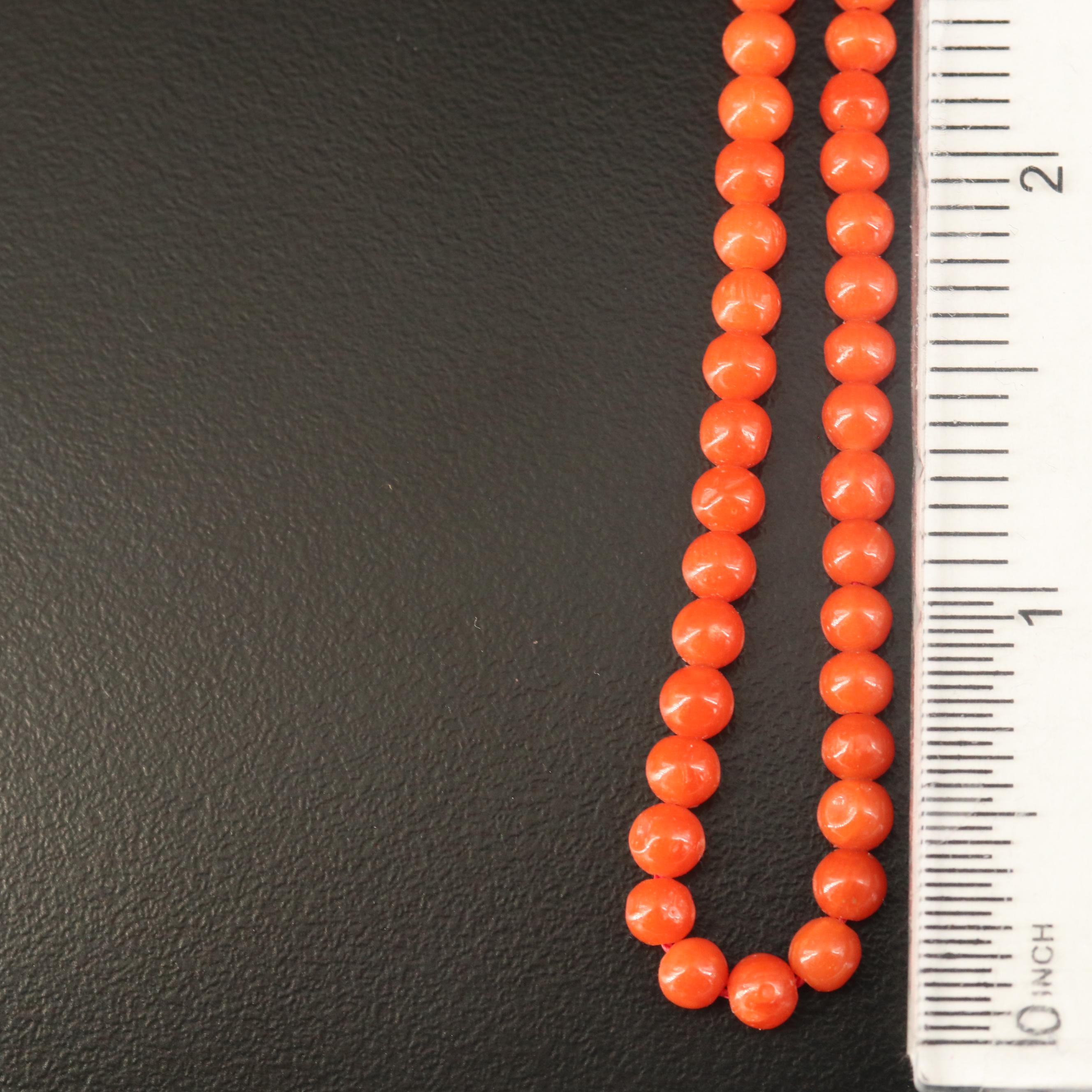 Loose Round Coral Strands