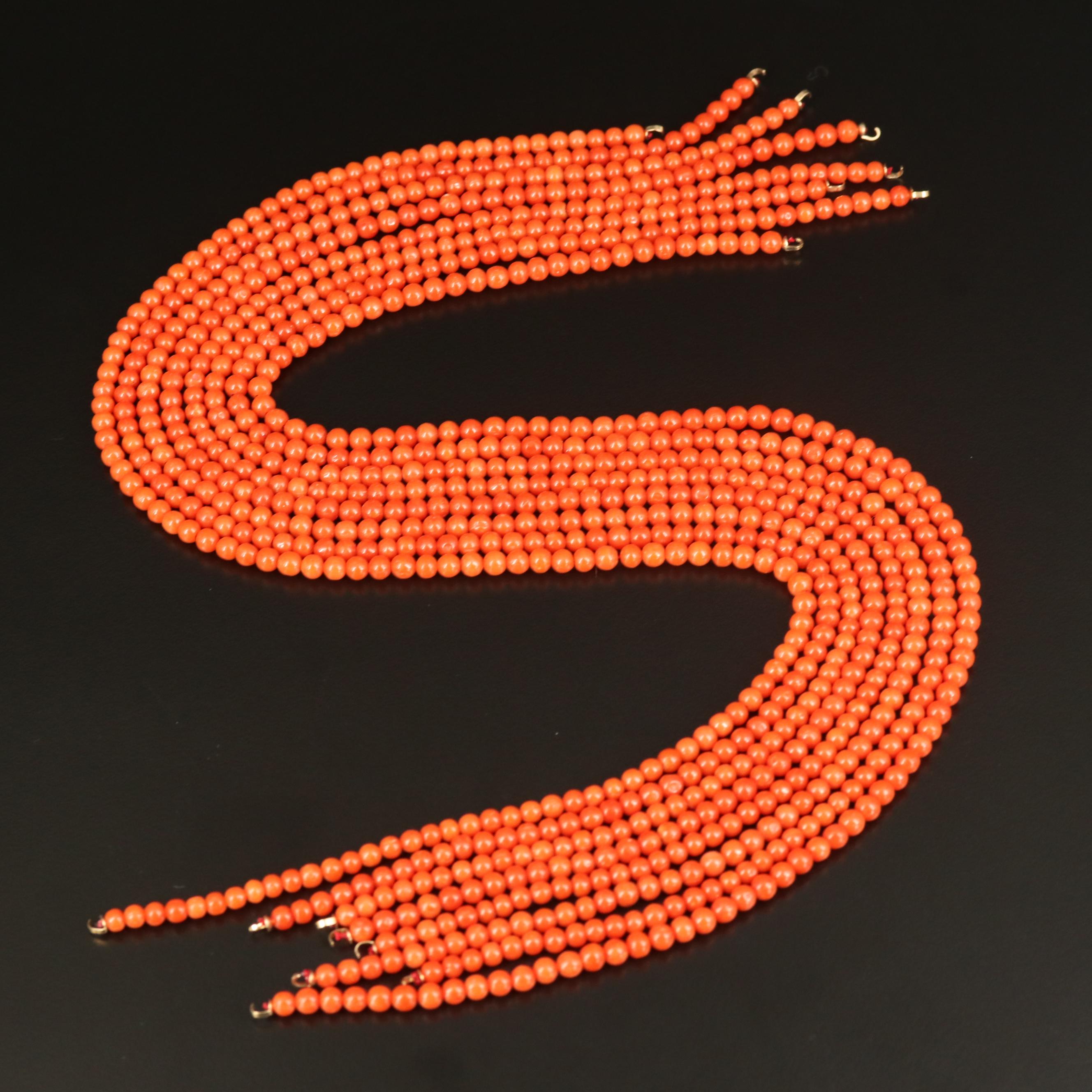 Loose Round Coral Strands
