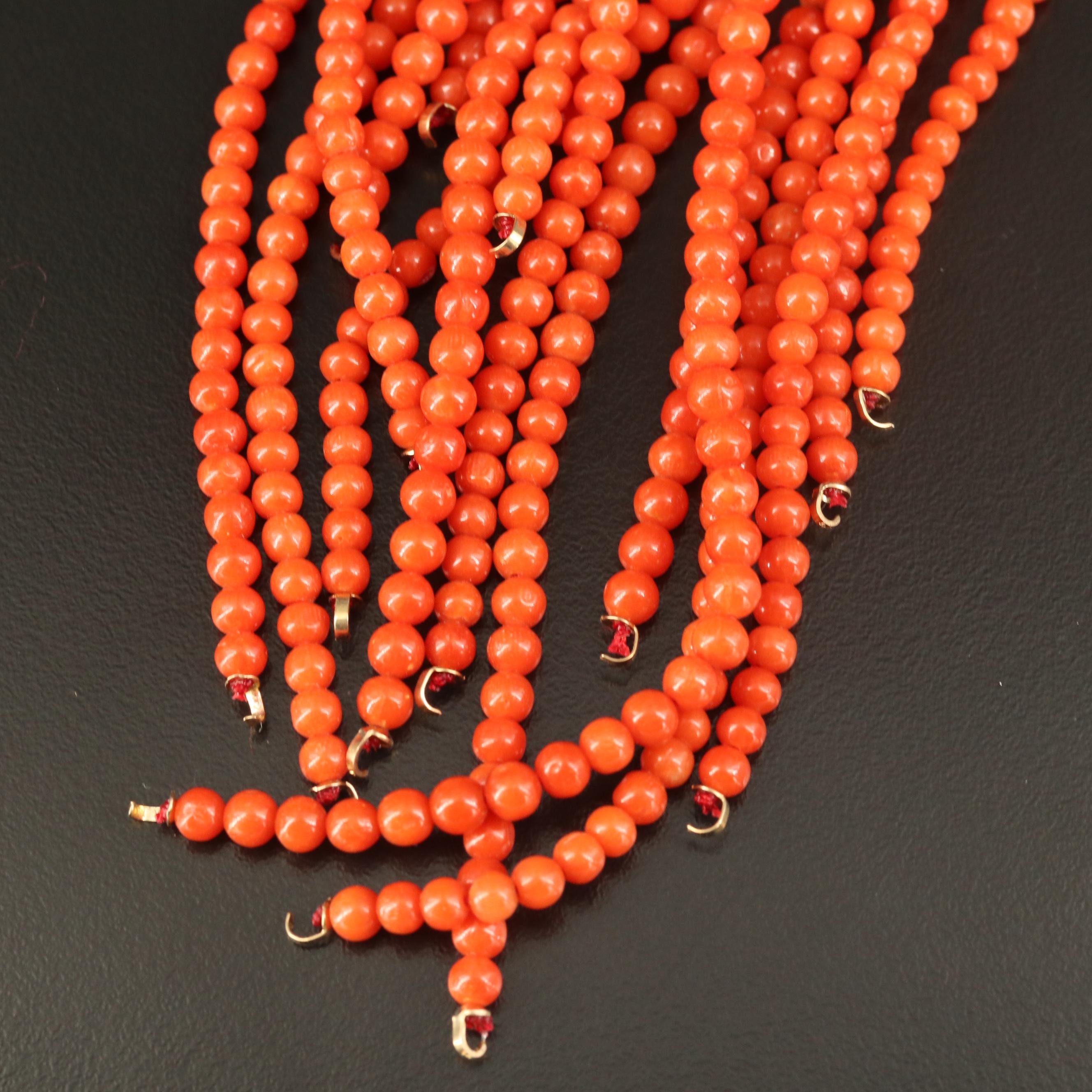 Loose Round Coral Strands
