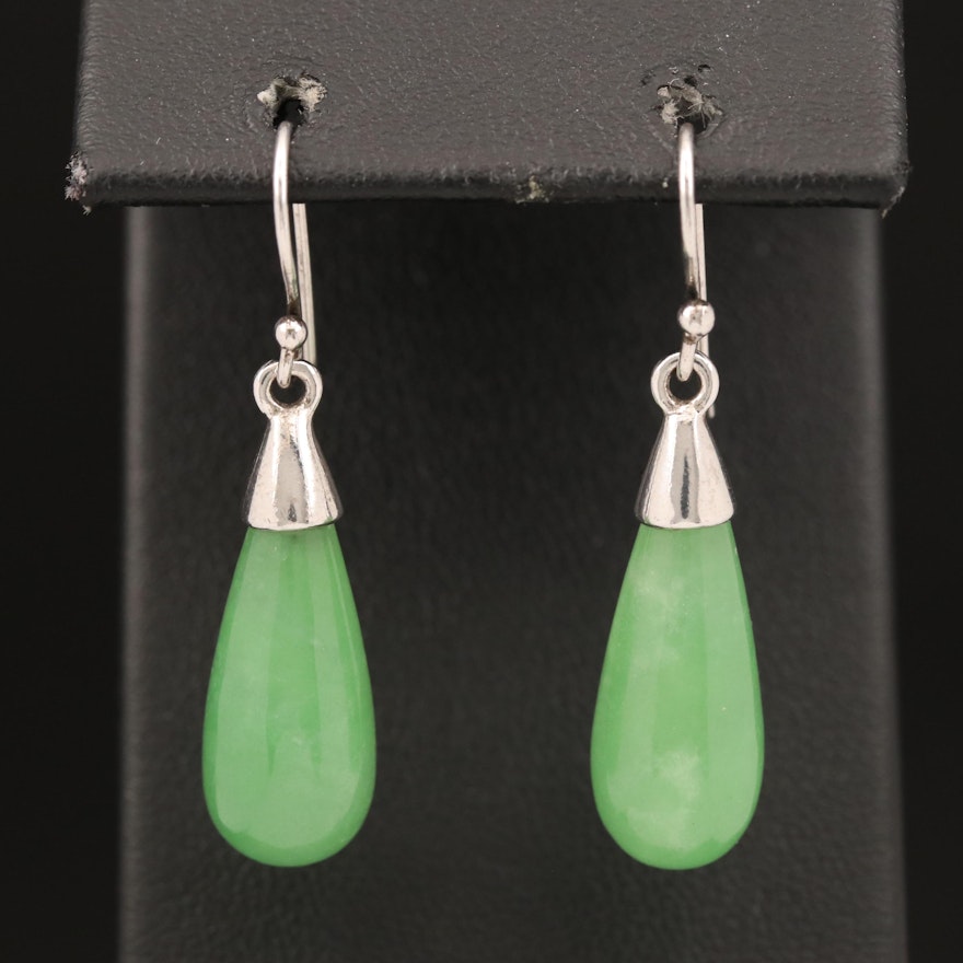 Sterling Jadeite Earrings