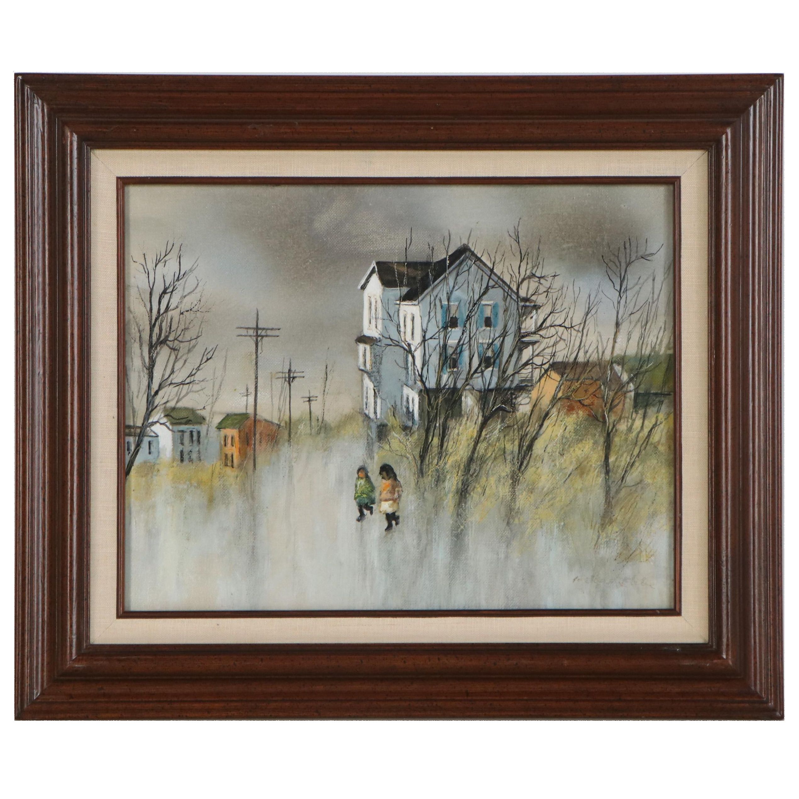 Robert Fabe Oil Painting "Key To The City," 1997