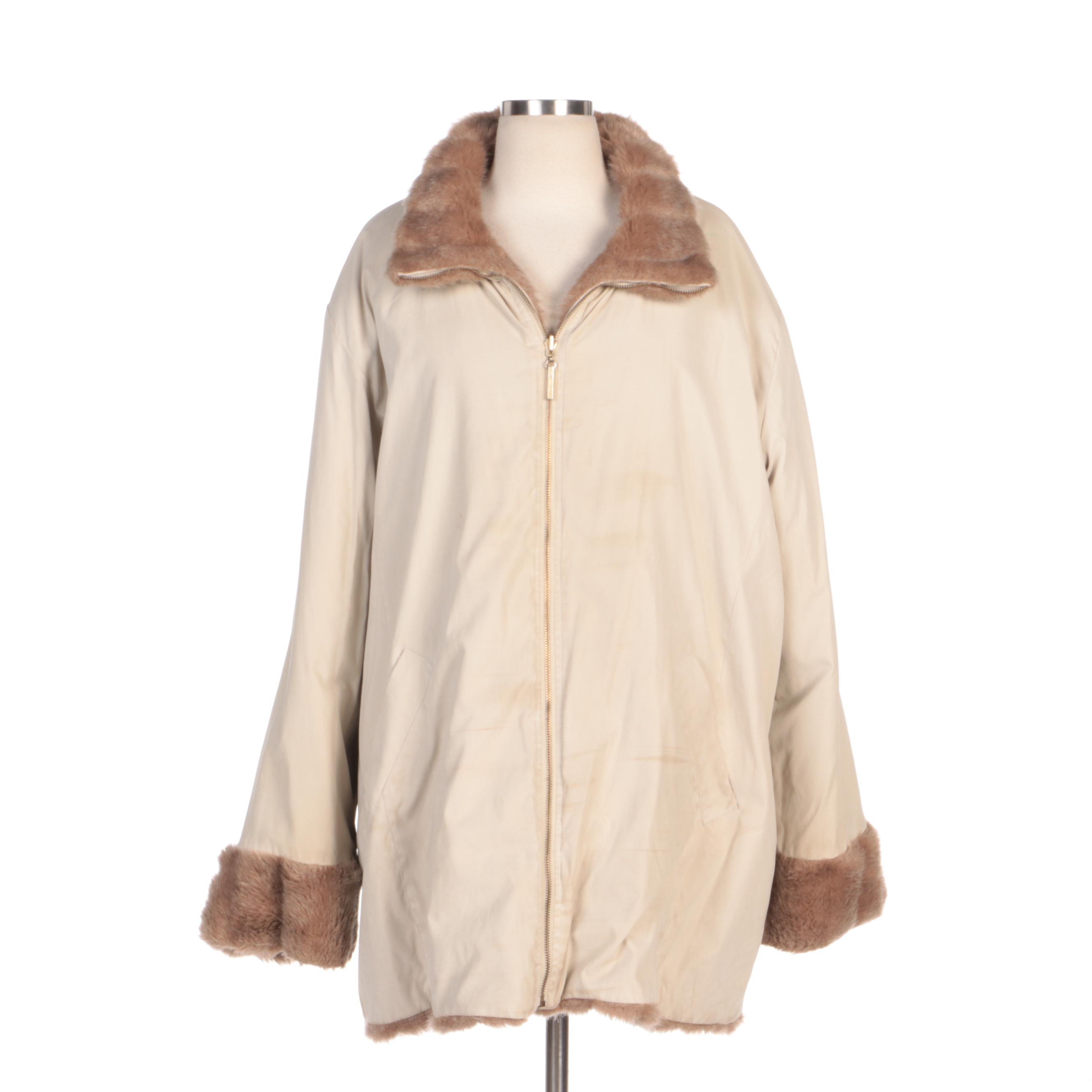 Atelier by B. Thomas Reversible Faux Fur Zipper-Front Stroller