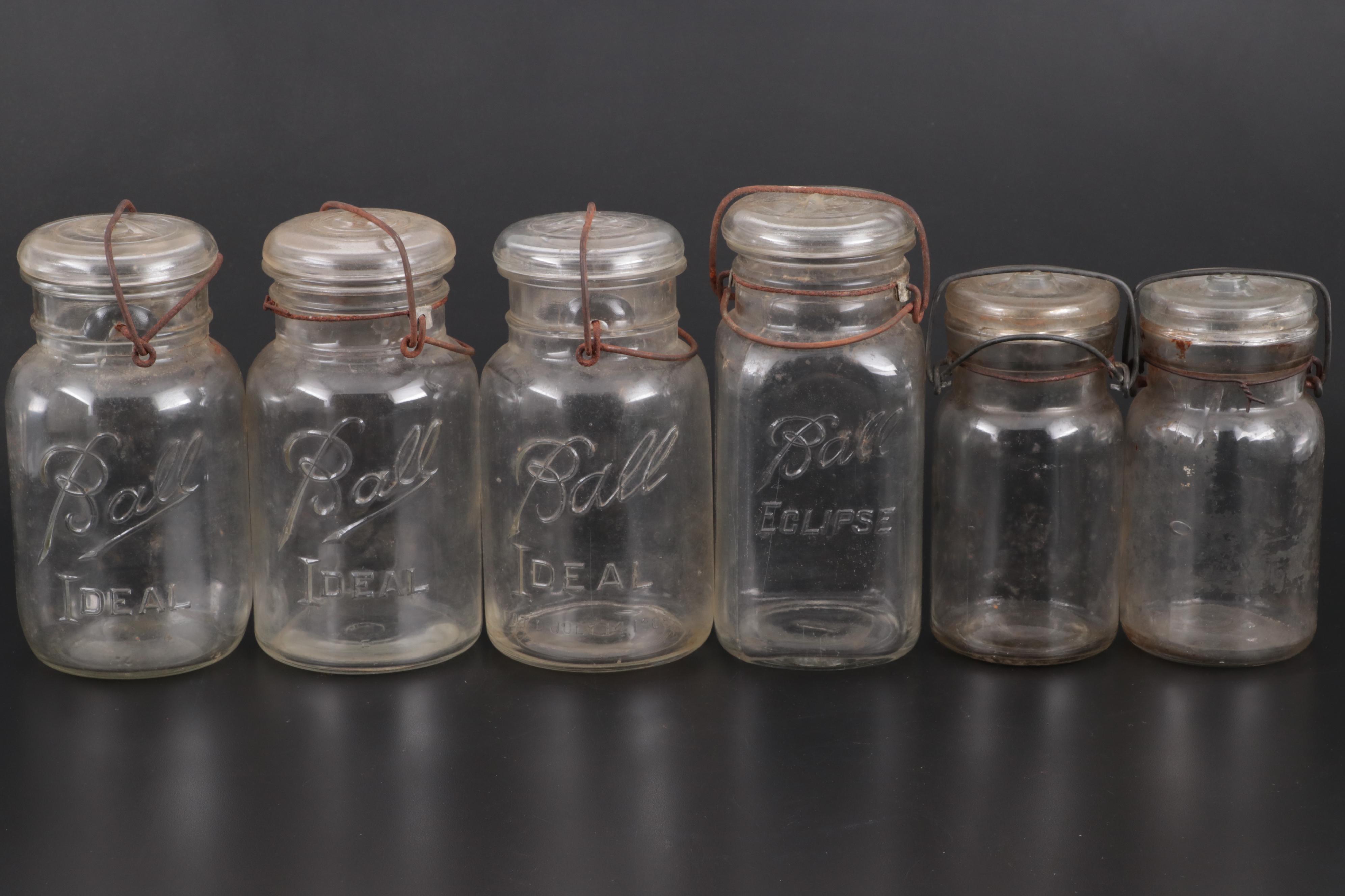 Ball "Eclipse" and "Ideal" with Atlas Clear and Aqua E-Z Seal Canning Jars