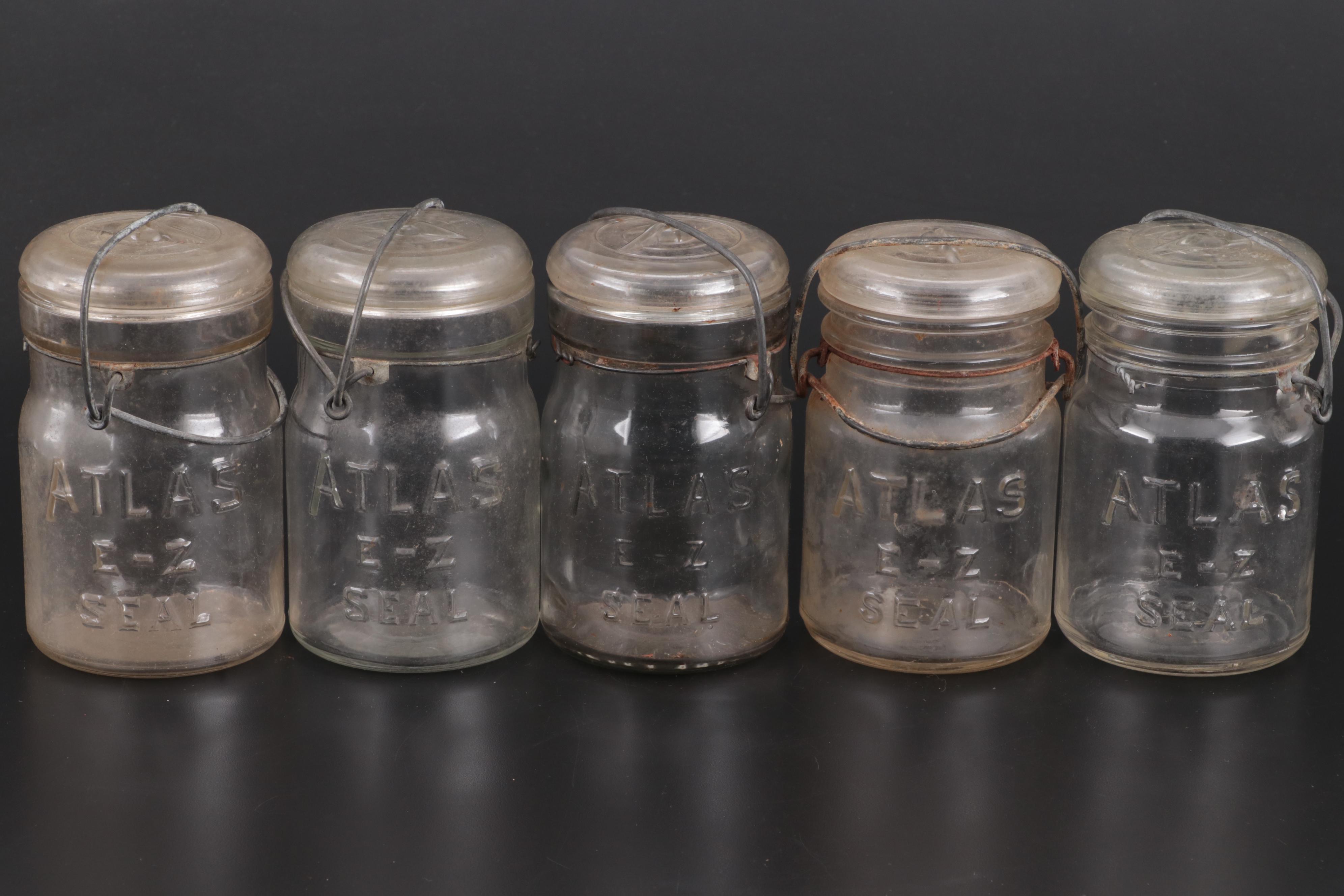 Ball "Eclipse" and "Ideal" with Atlas Clear and Aqua E-Z Seal Canning Jars