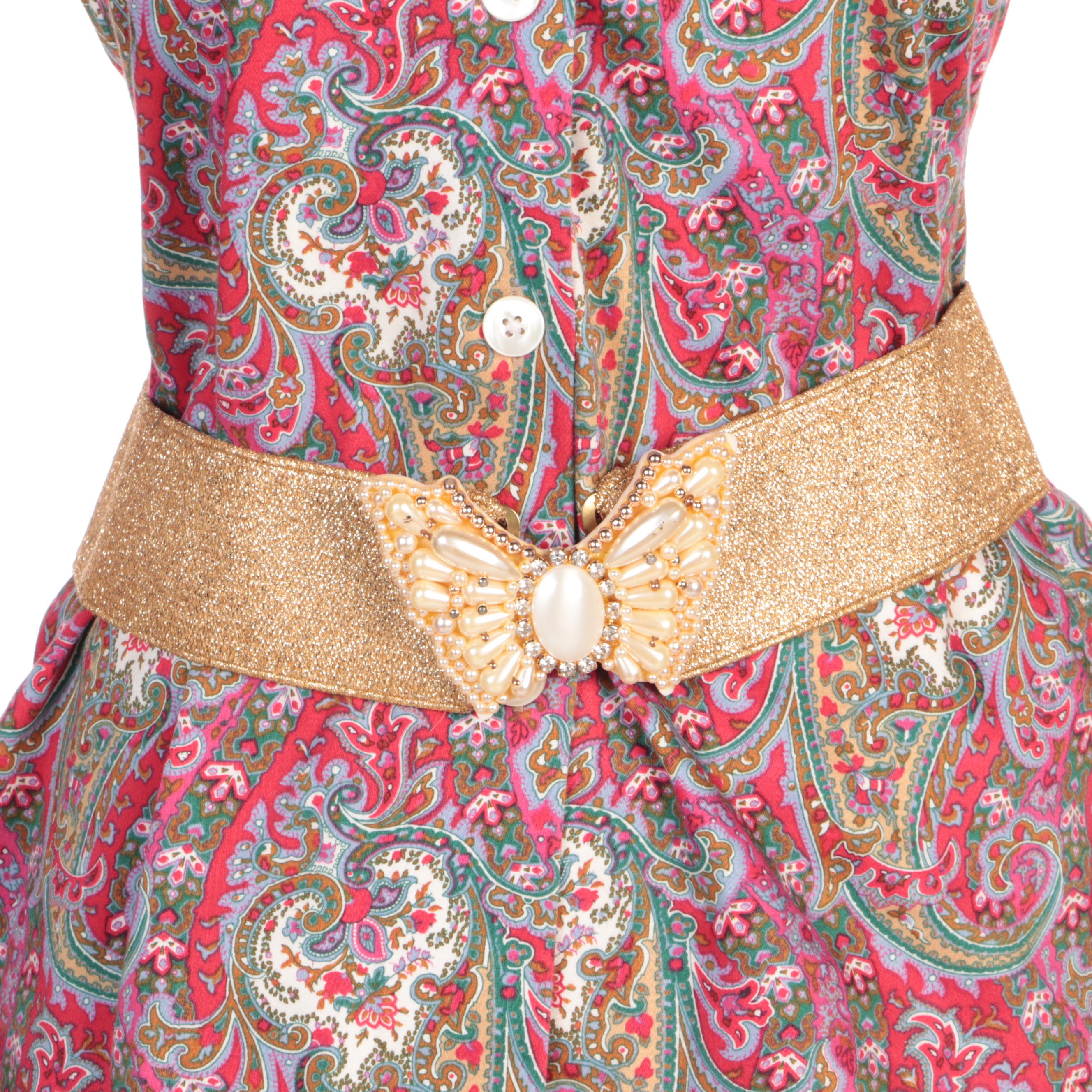 Liz Lodge and Cynthia Rowley Paisley Separates with Sommai Butterfly Buckle Belt