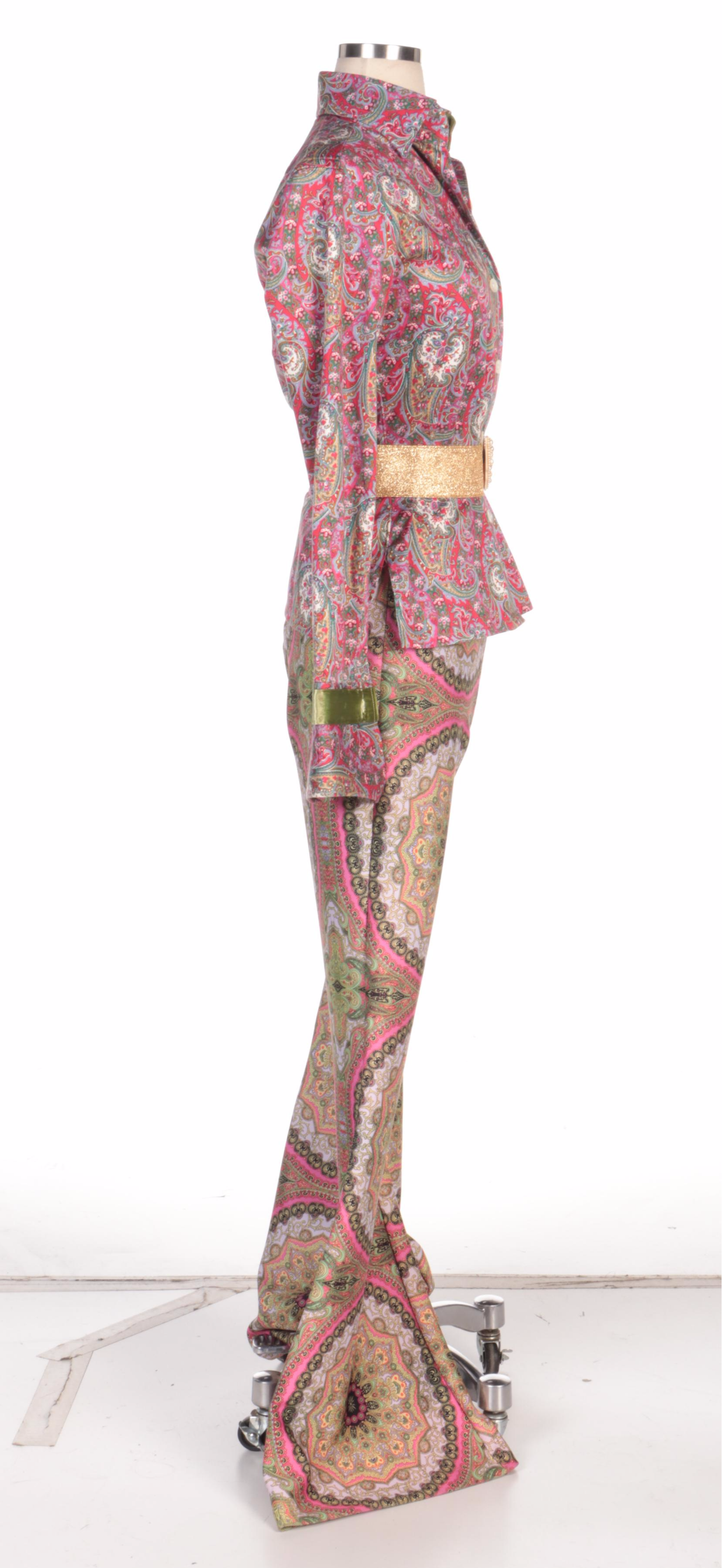 Liz Lodge and Cynthia Rowley Paisley Separates with Sommai Butterfly Buckle Belt