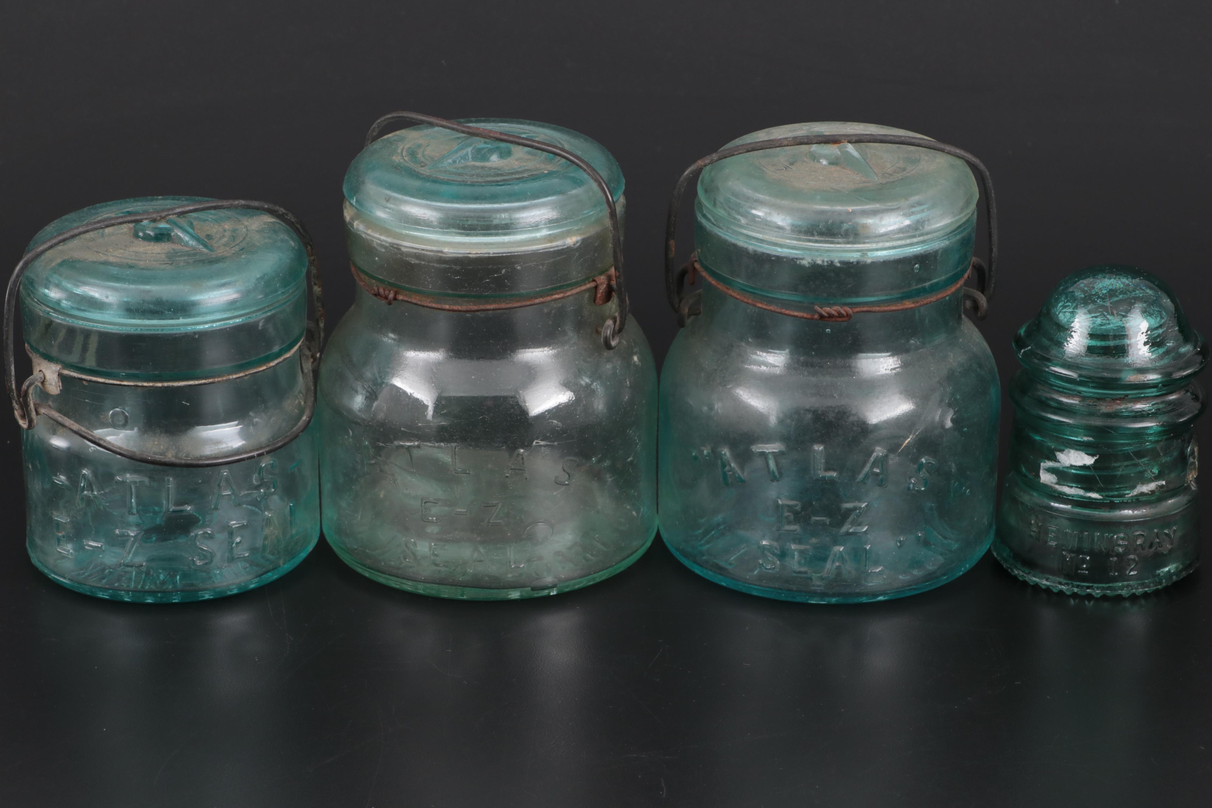 Ball "Eclipse" and "Ideal" with Atlas Clear and Aqua E-Z Seal Canning Jars