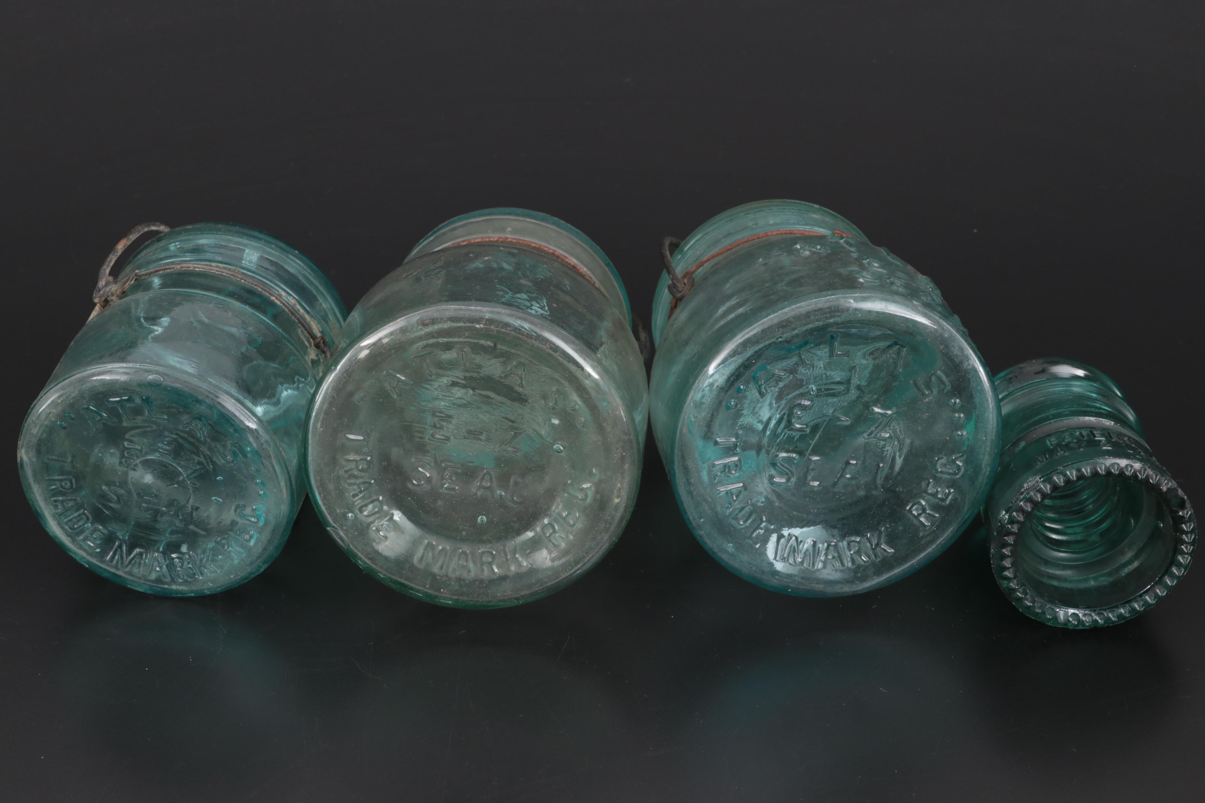 Ball "Eclipse" and "Ideal" with Atlas Clear and Aqua E-Z Seal Canning Jars