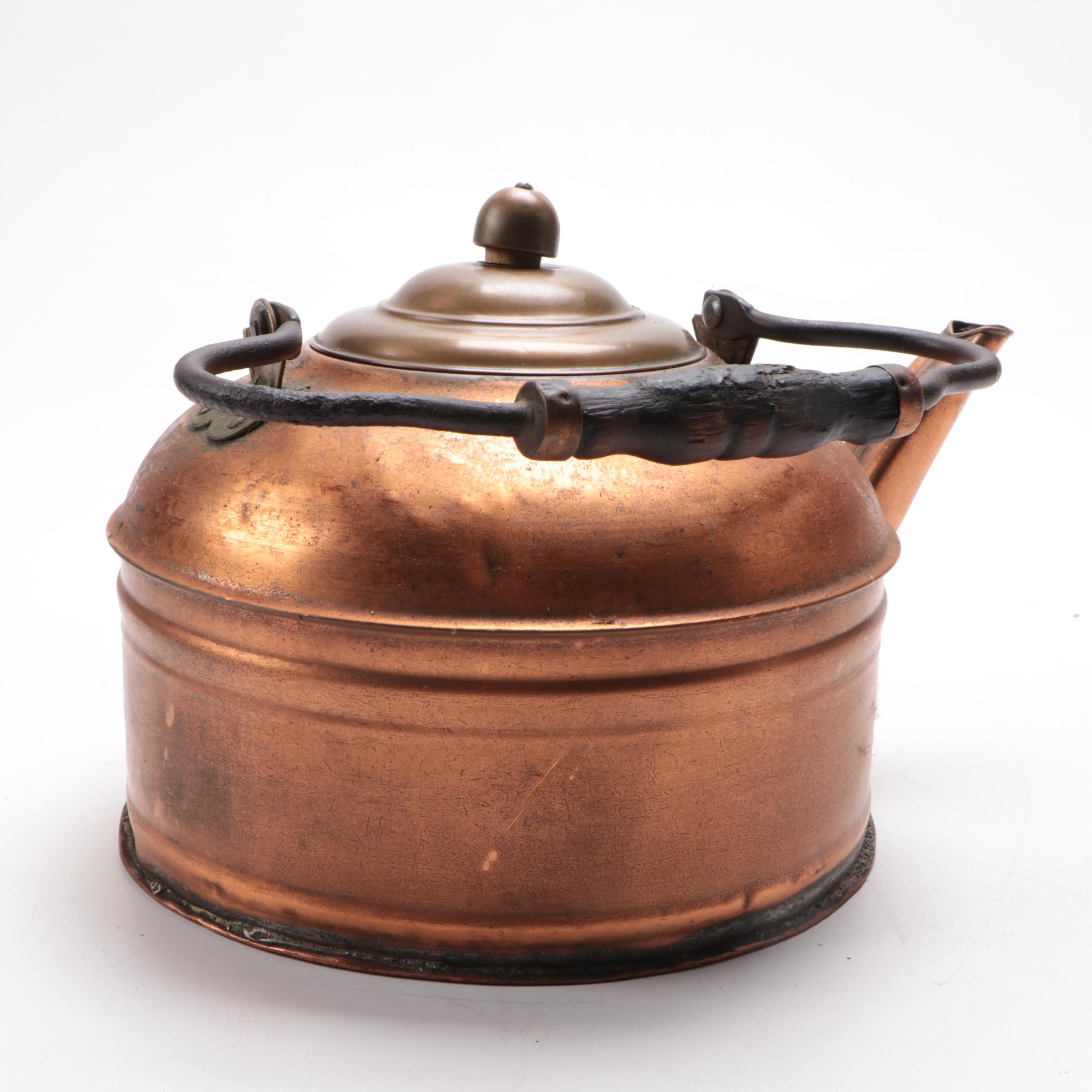Majestic Copper Tea Kettle with Lid, Late 19th/Early 20th C.