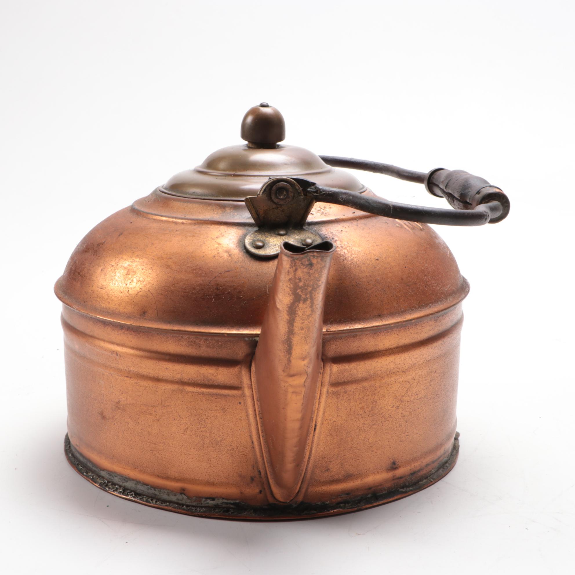 Majestic Copper Tea Kettle with Lid, Late 19th/Early 20th C.