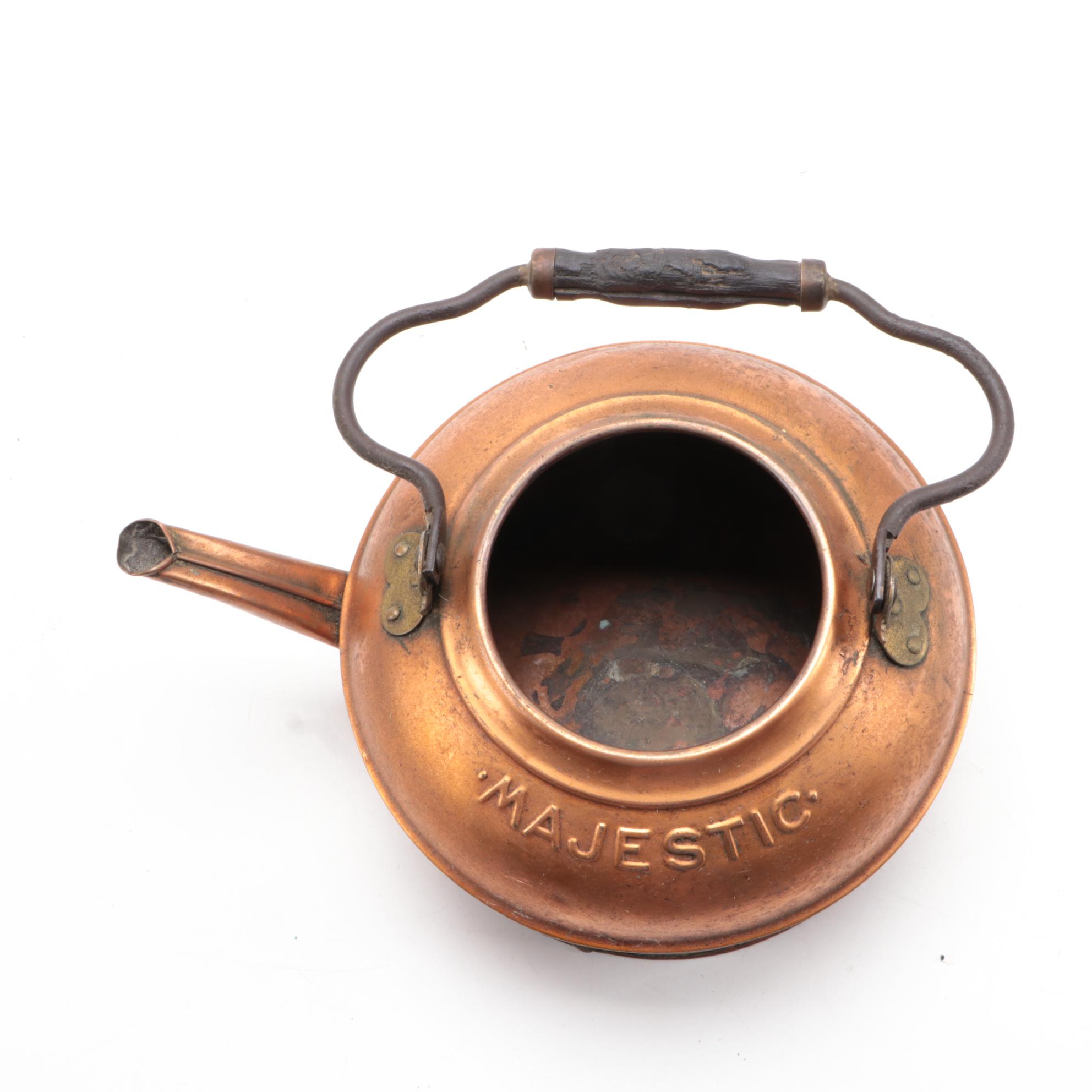 Majestic Copper Tea Kettle with Lid, Late 19th/Early 20th C.