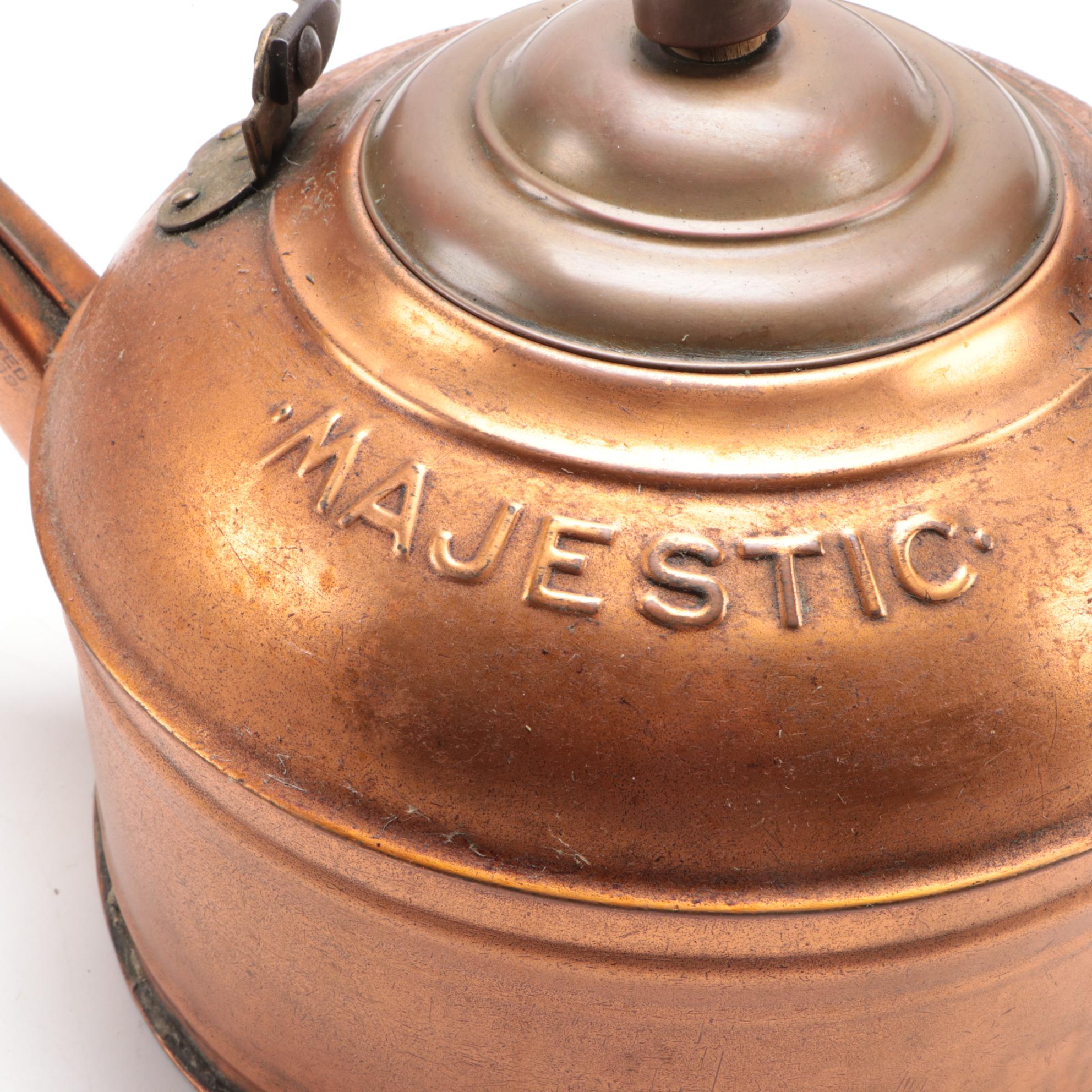 Majestic Copper Tea Kettle with Lid, Late 19th/Early 20th C.