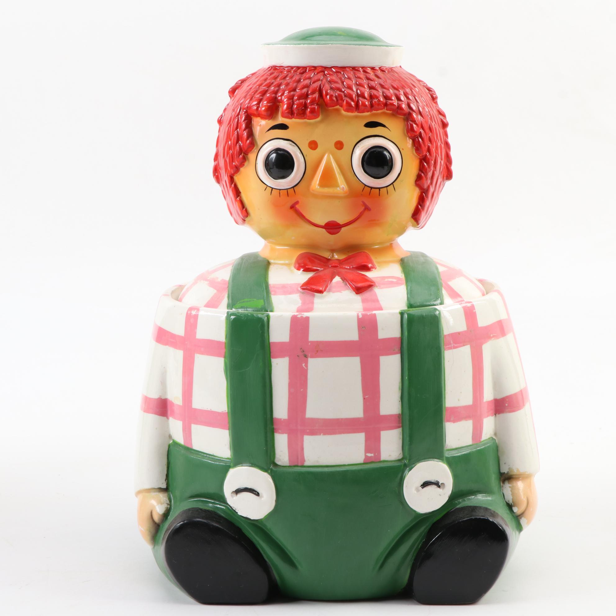 Raggedy Ann and Raggedy Andy Inspired Ceramic Cookie Jars