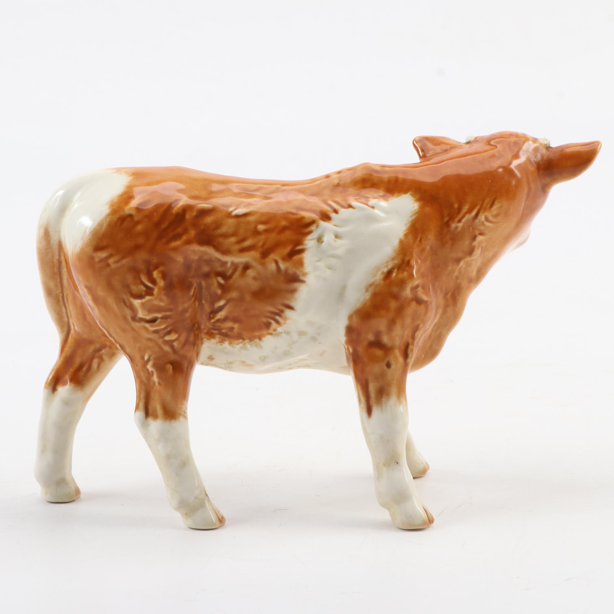 Goebel Porcelain "Brown & White Cow" Figurine, Late 20th Century