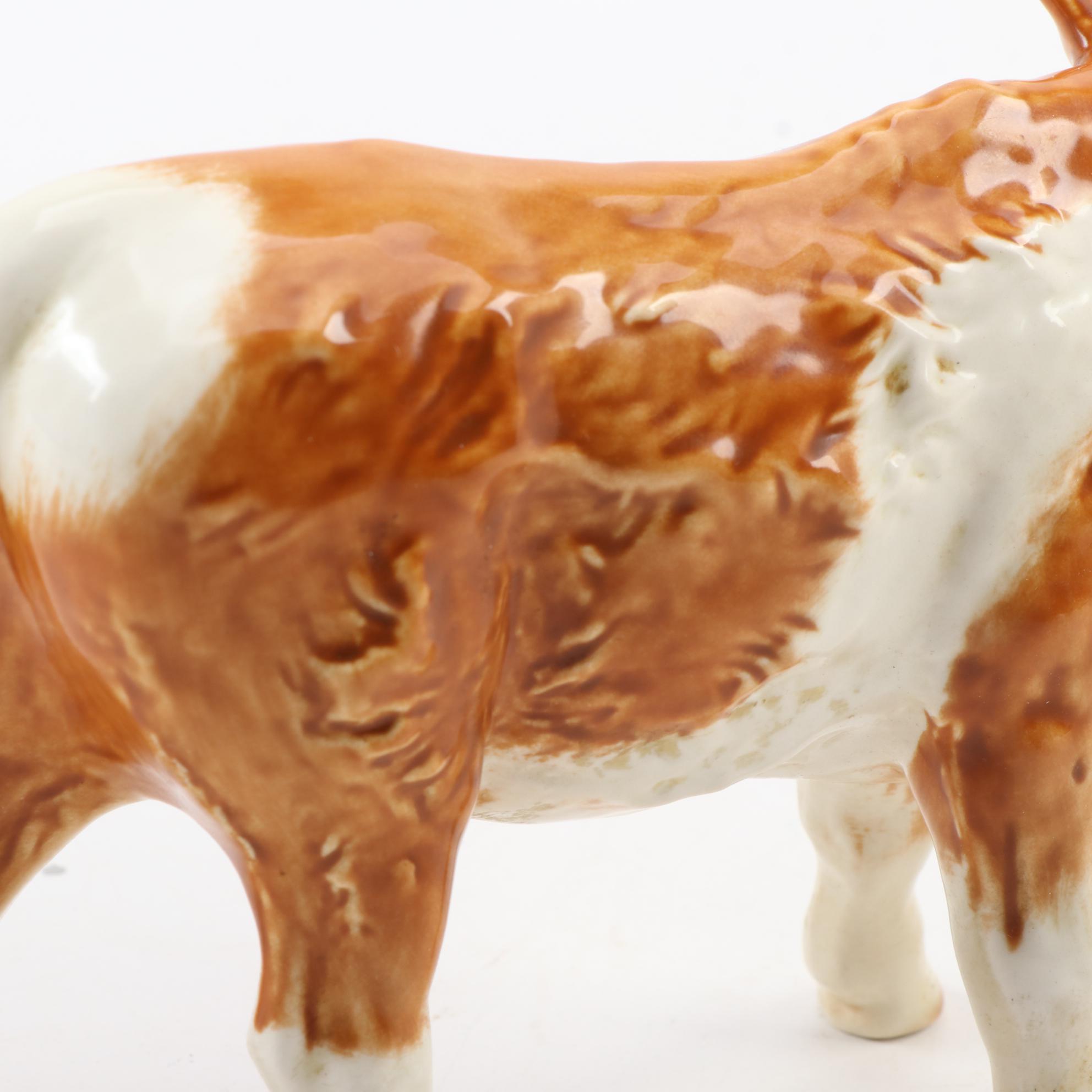 Goebel Porcelain "Brown & White Cow" Figurine, Late 20th Century