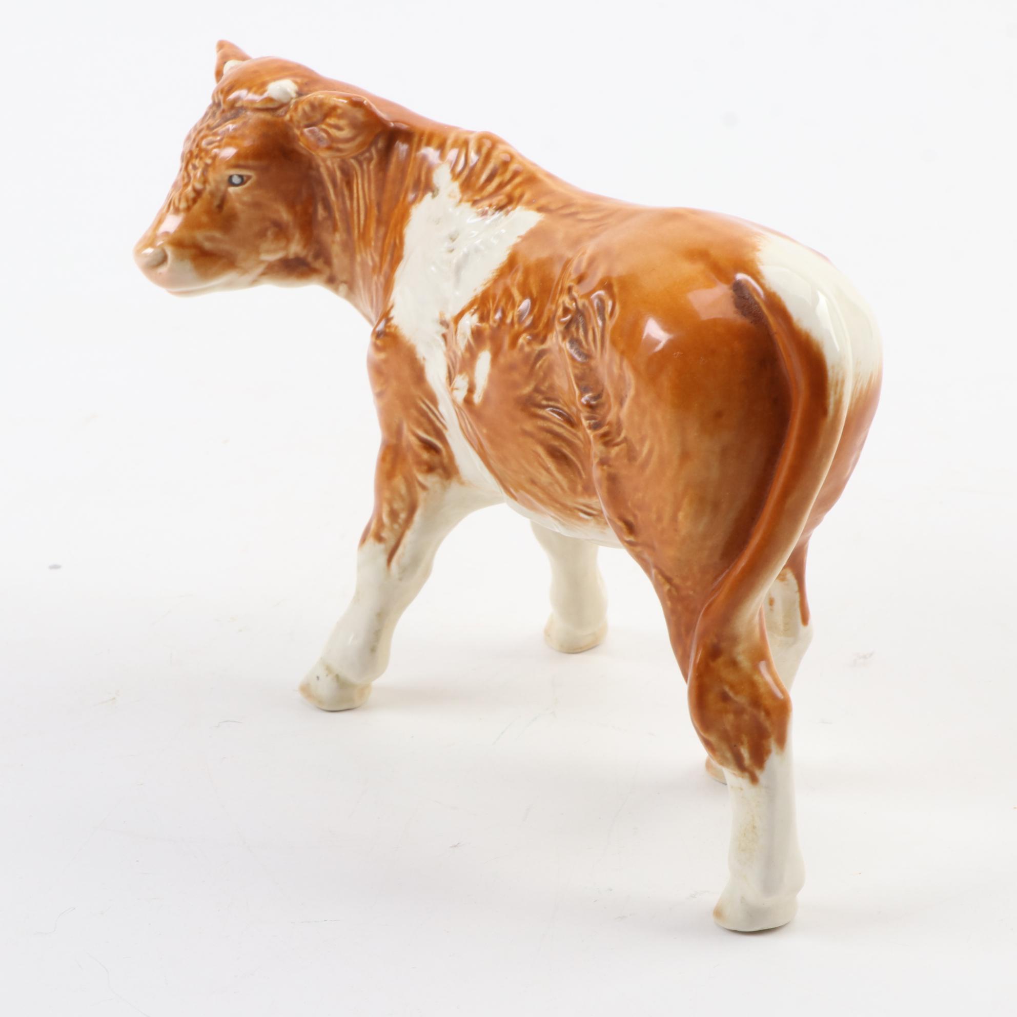 Goebel Porcelain "Brown & White Cow" Figurine, Late 20th Century